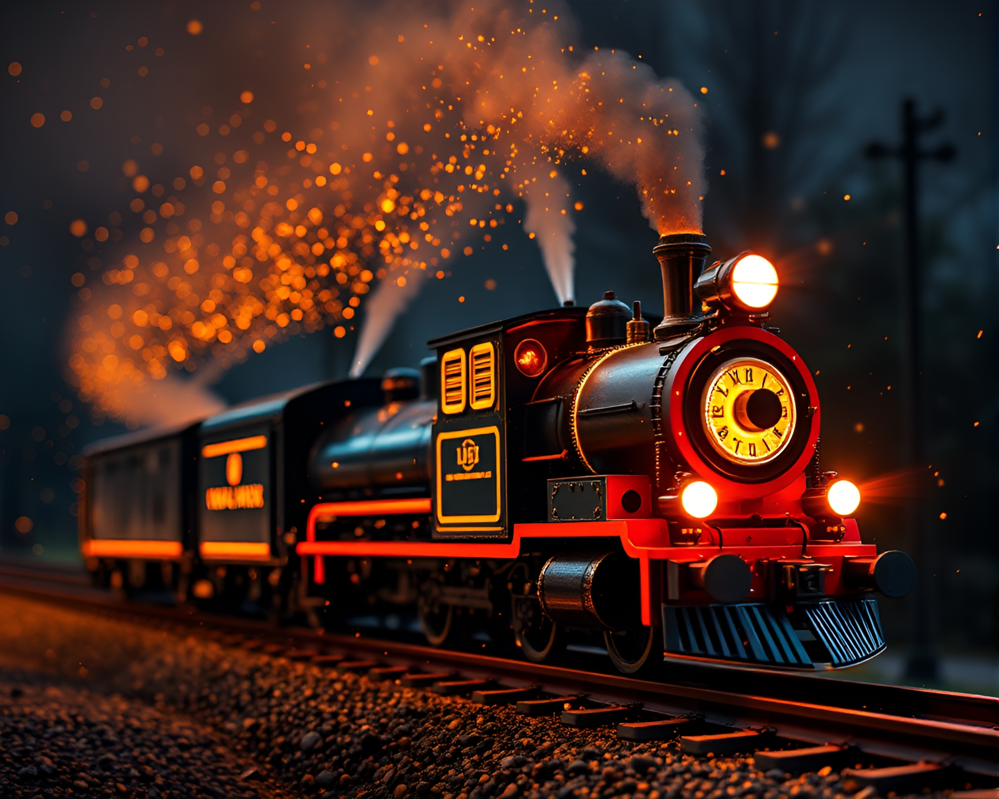 Magnetic levitation train in ethereal torchlight glow – free AI stock image