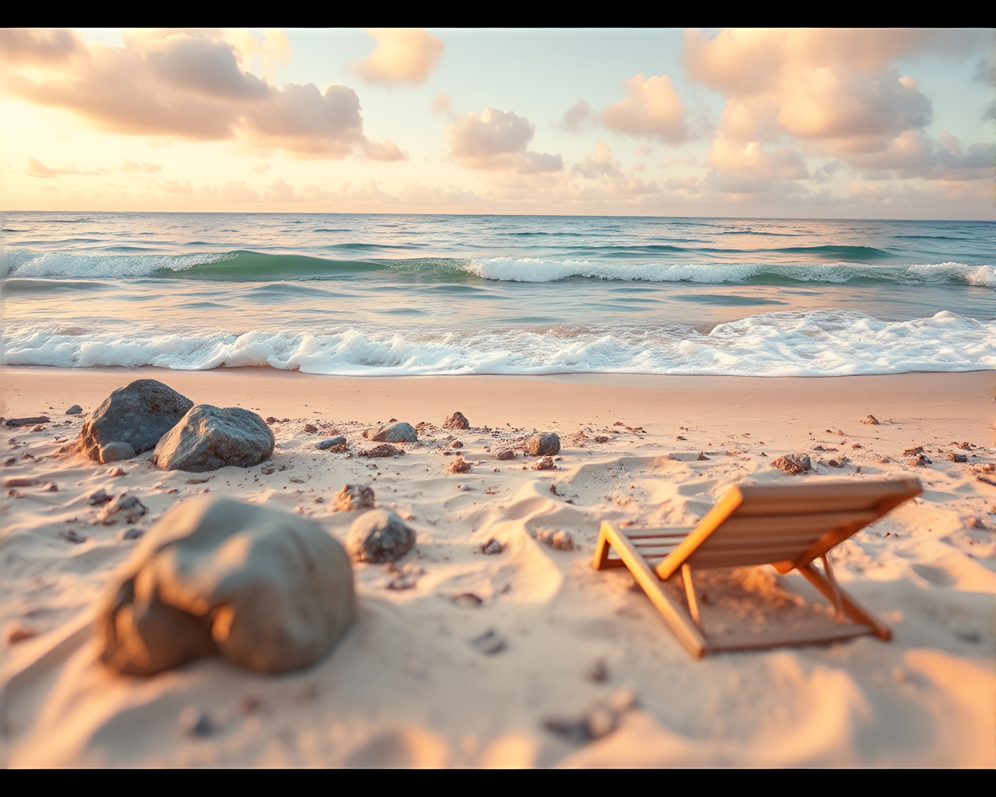 Summer Beach Sunset Focus Stacking Photogrammetry – free AI stock image