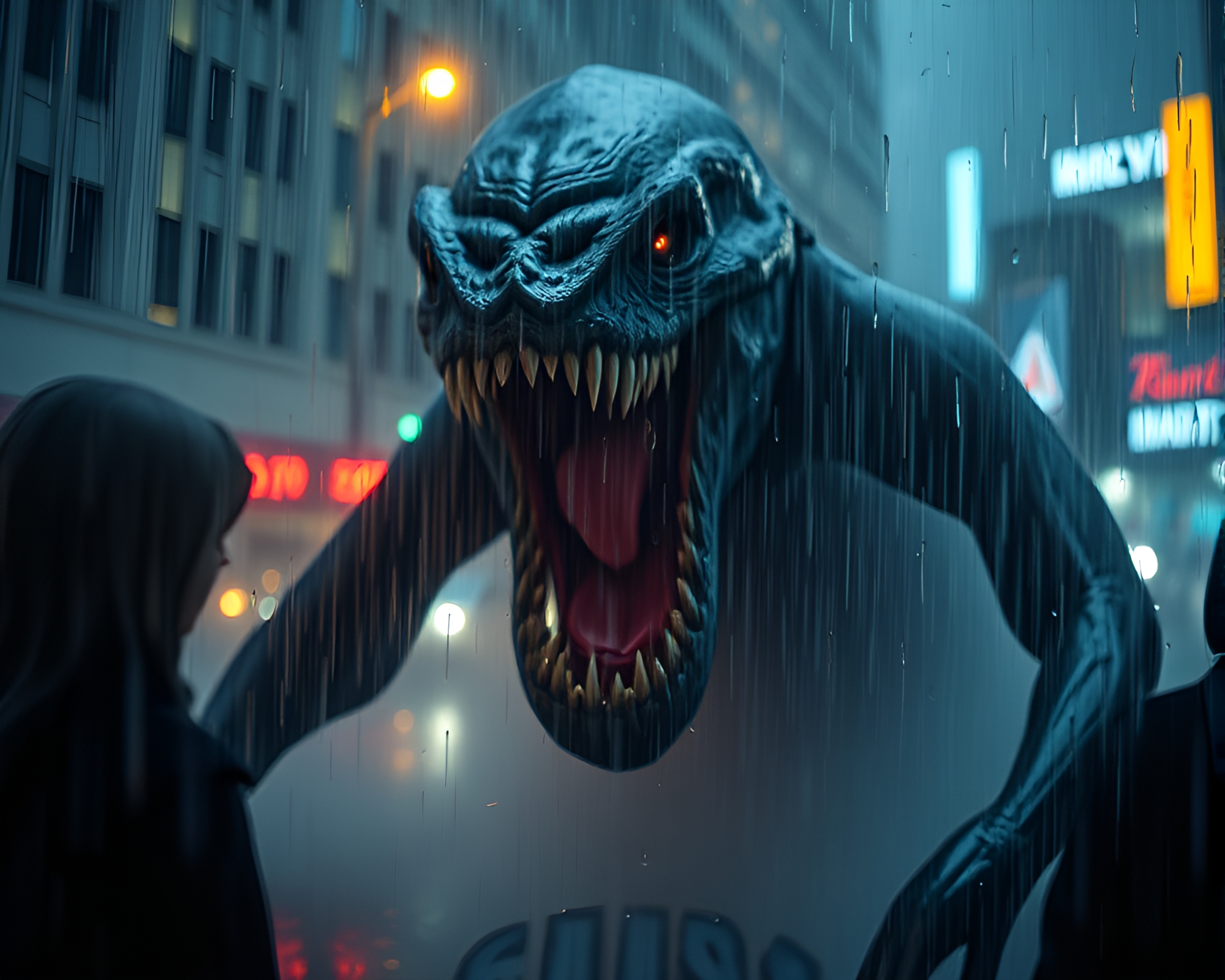 Captivating Kraken: Rainy Reflections – free AI stock image