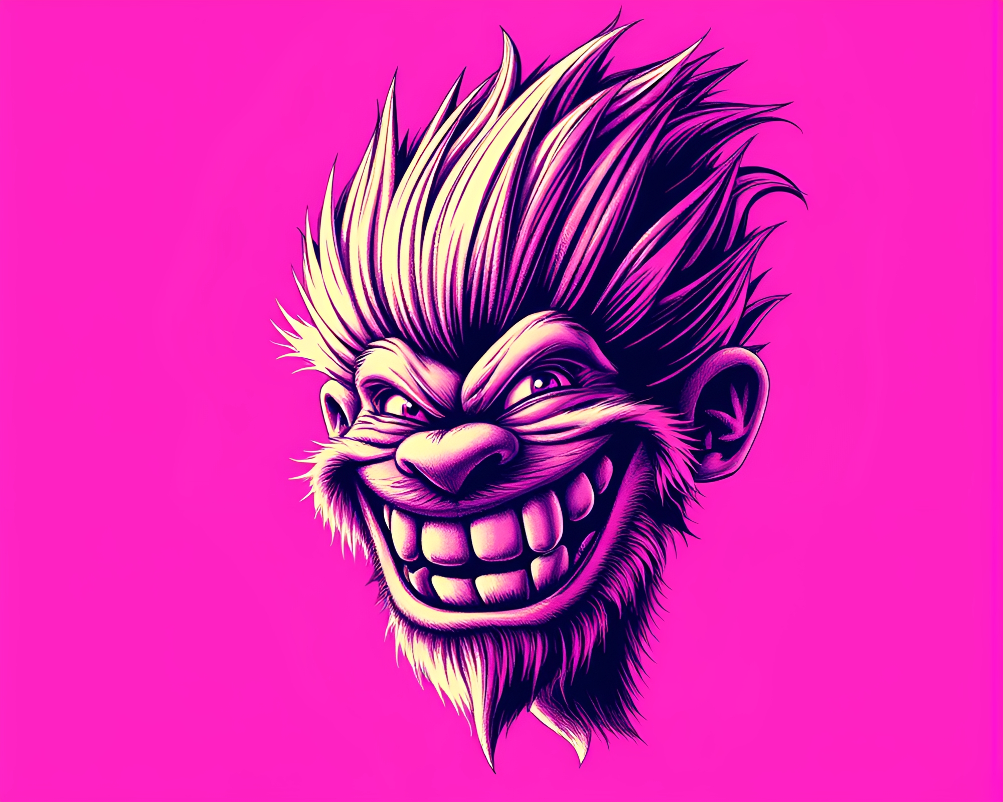 Magenta Troll in Vector Halftone Photogrammetry Composition – free AI stock image
