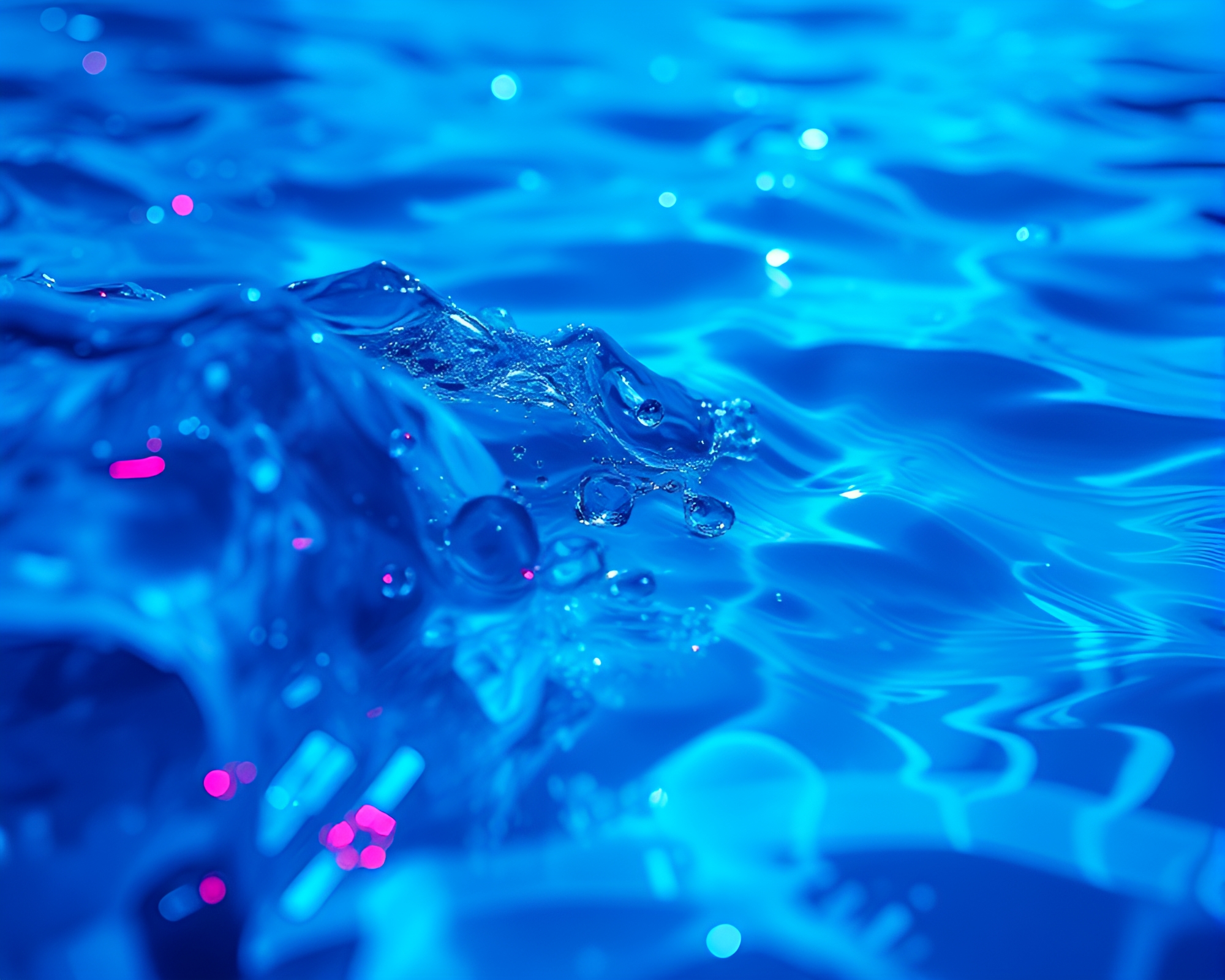 Aquatic Synthwave Bliss with Cobalt Hues – free AI stock image