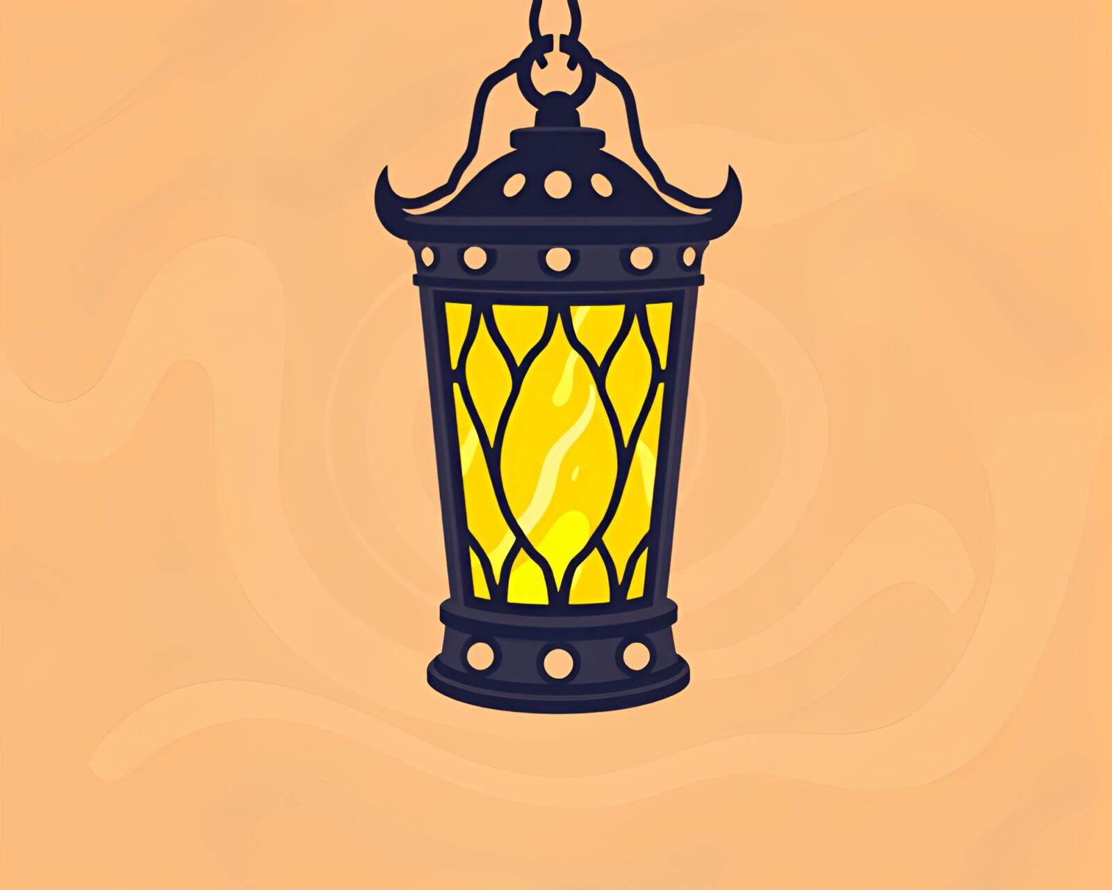 Flat design goblin figures amidst swirling sand under lantern light