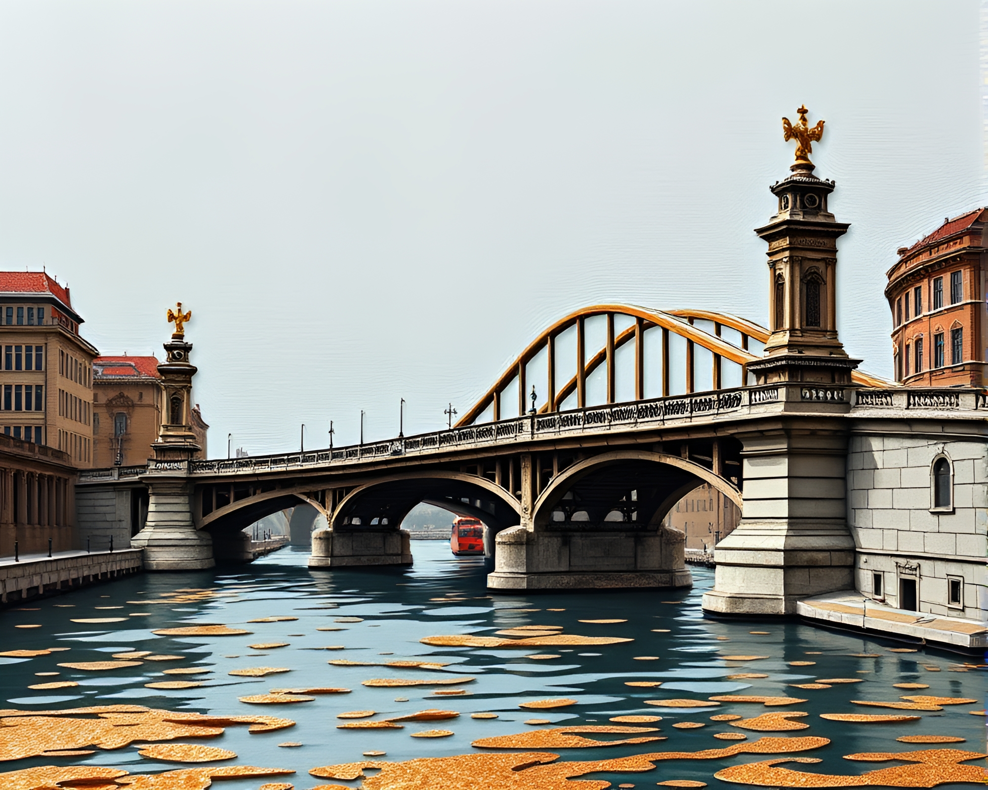 Graffiti Arch Bridge in Rose Gold Stop-Motion Charm – free AI stock image