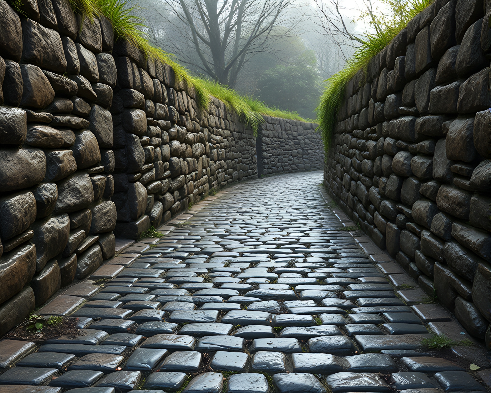 Golem Guardian on Cobblestone Path Blueprint Design – free AI stock image