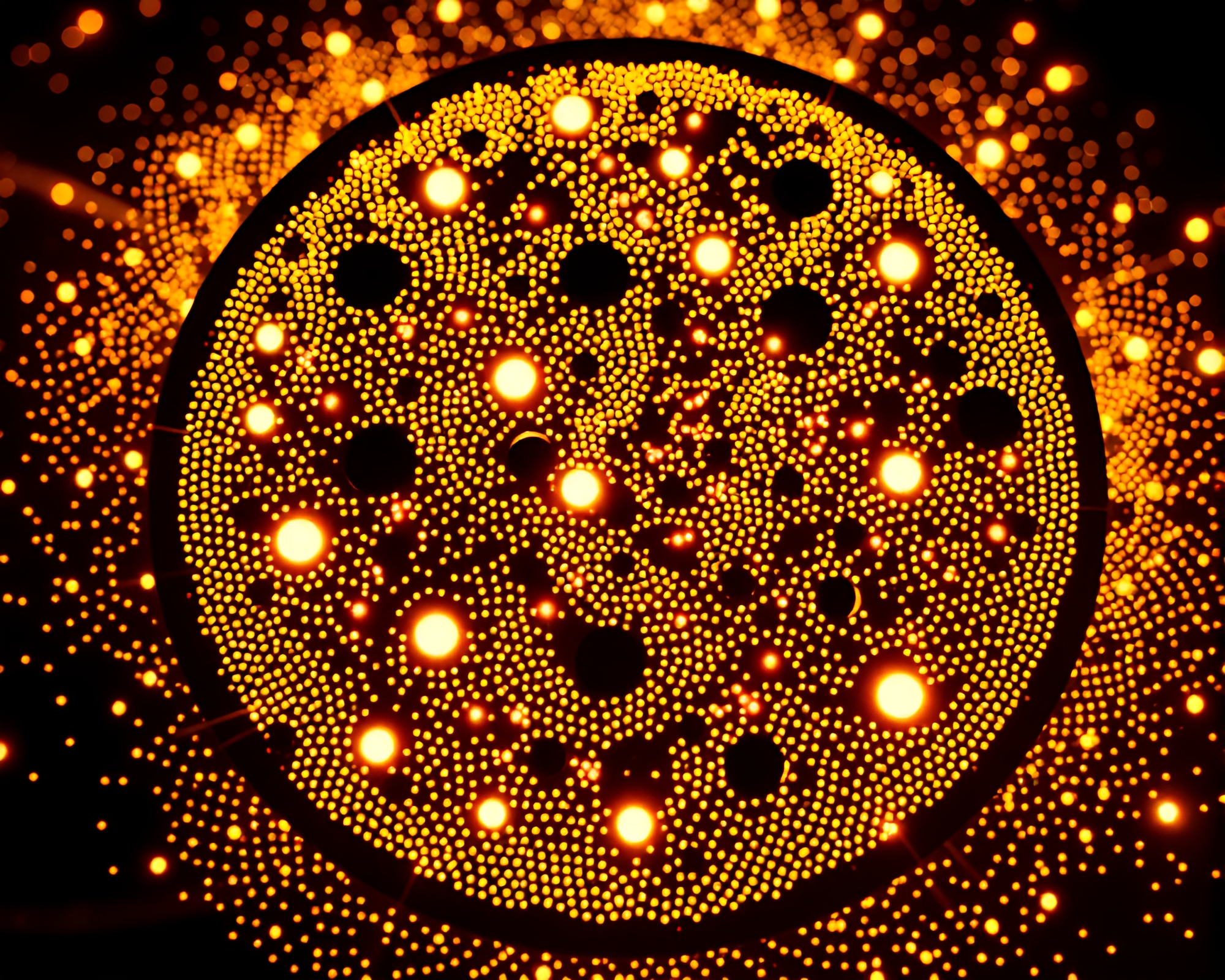 Data Cheese Platter with Fractal Glow Dots – free AI stock image