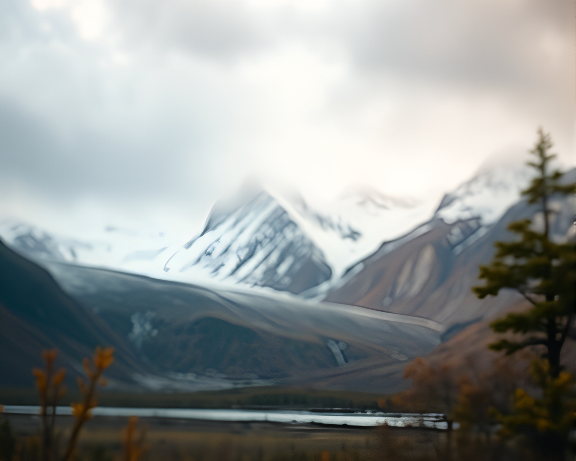 Glacier Surreal Landscape in Soft Savannah Gold Lighting – free AI stock image