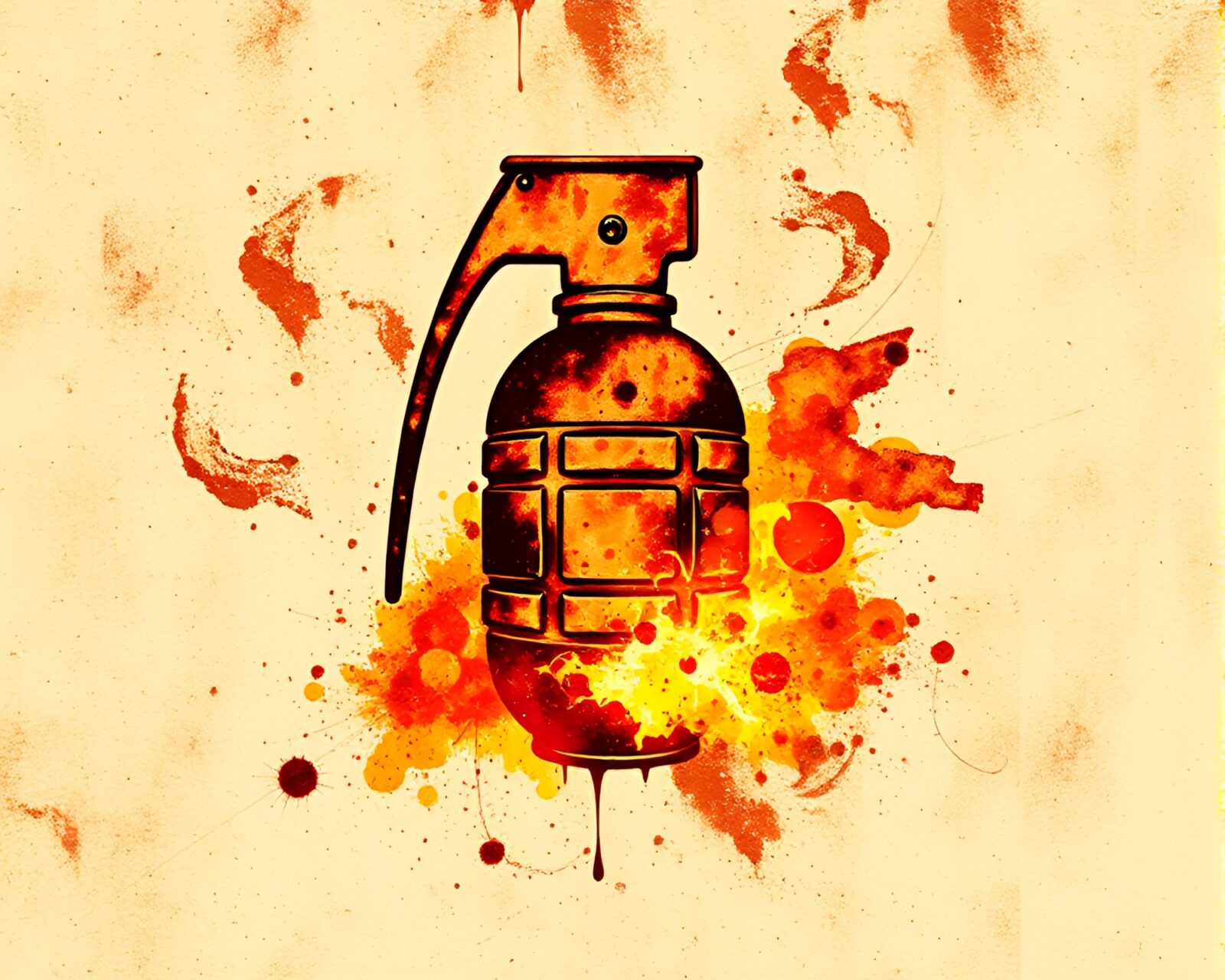 Detailed technical drawing of antimatter grenade with rust streaks
