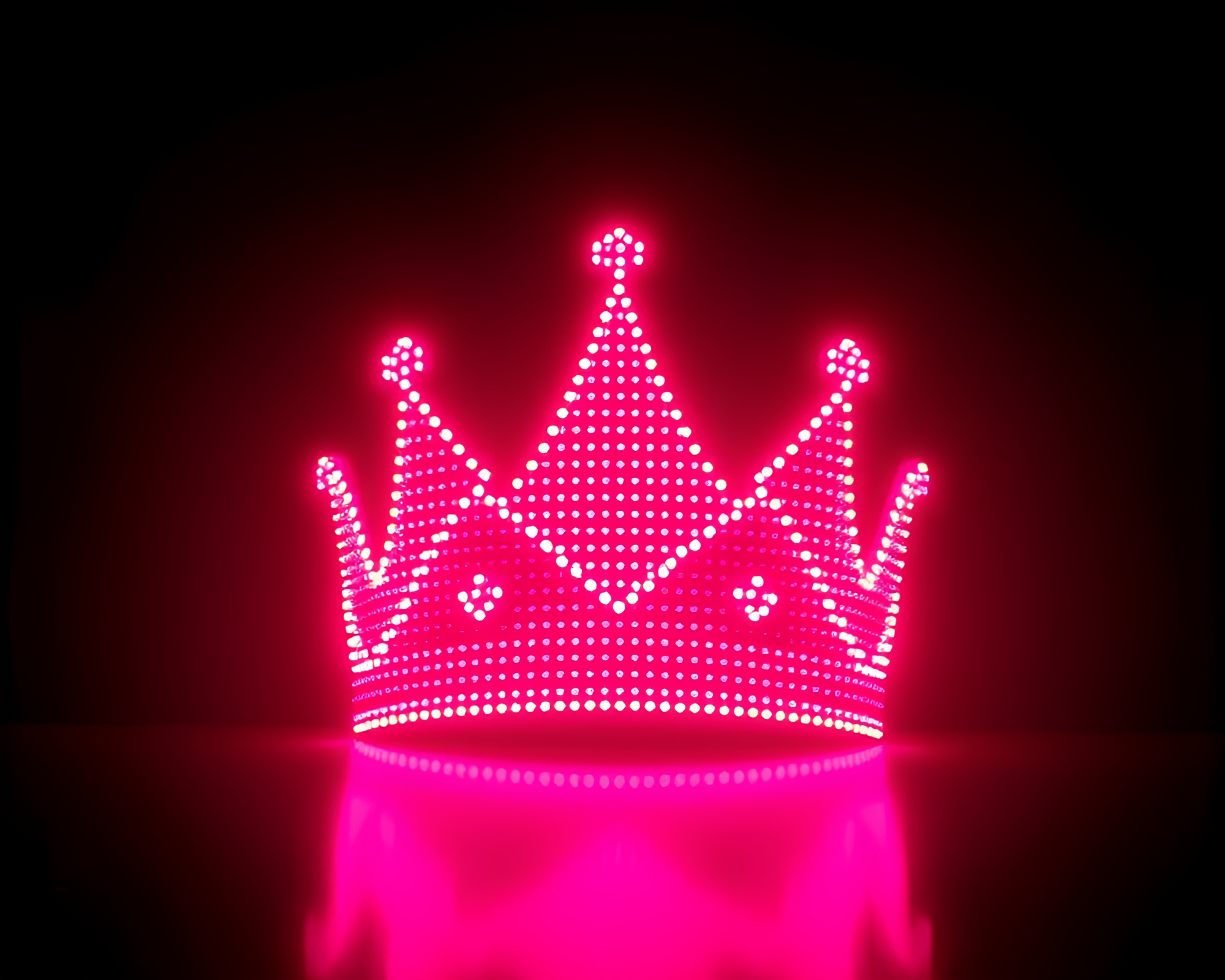 Pixel Crown: Pink Sunrise Glow Light Painting Composition – free AI stock image