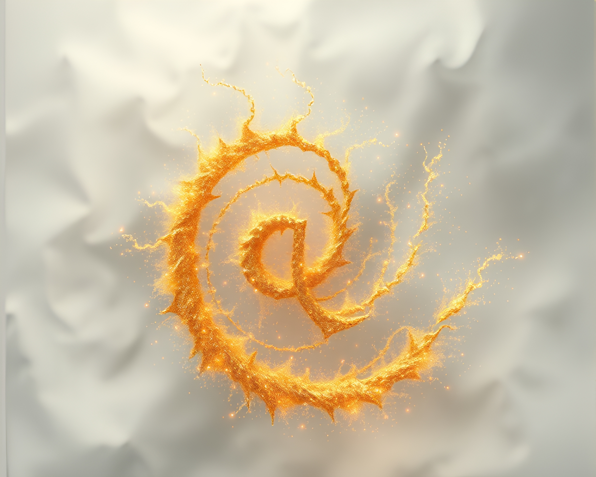 Misty Handwritten Letter Unveiling Golden Spiral – free AI stock image
