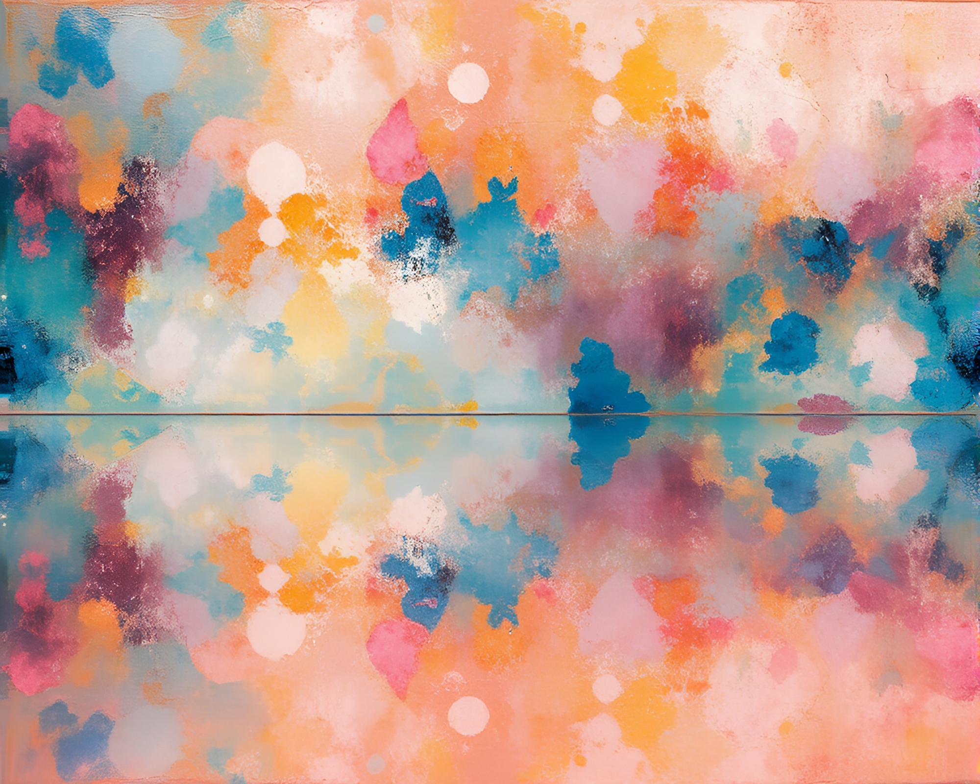 Enchanted Fairy Reflections in Acid Wash Fresco Painting – free AI stock image