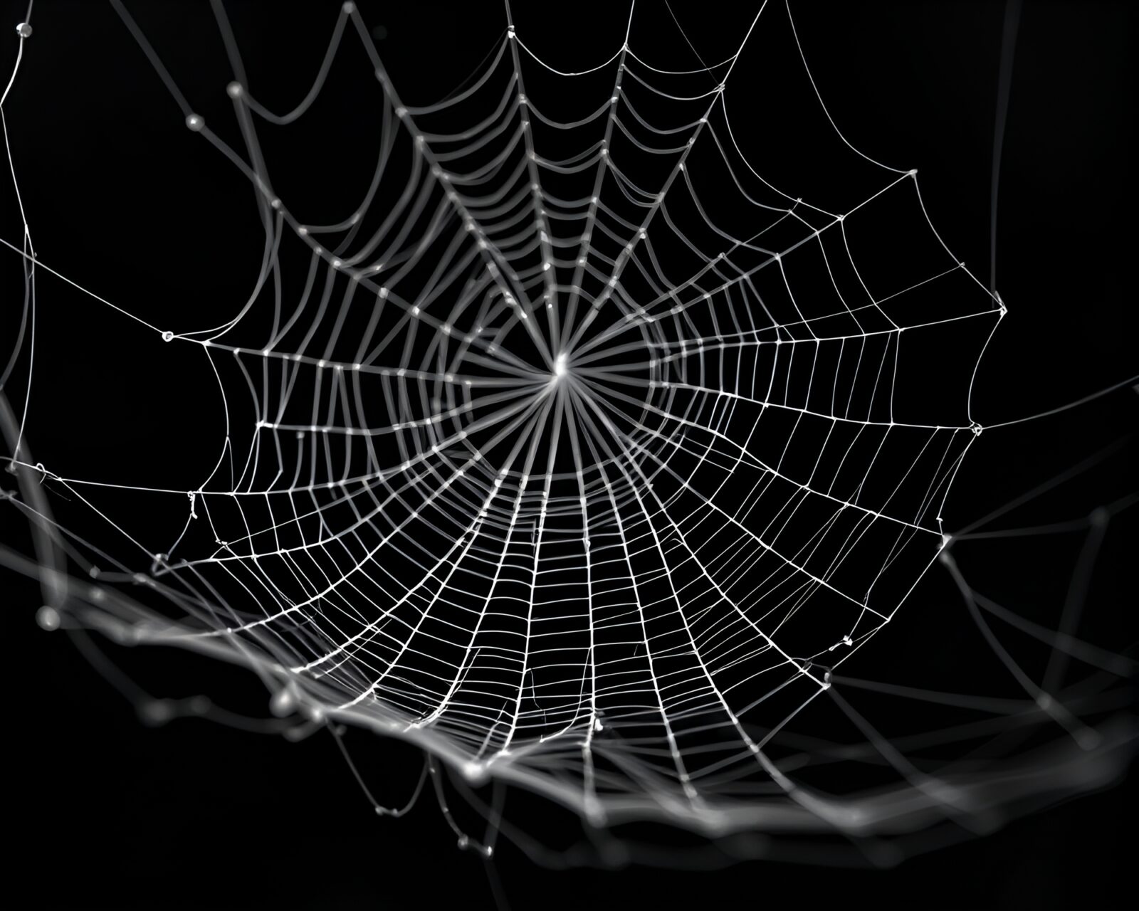 A chiaroscuro image of a shimmering ivory-lit drum entangled in cobweb strands