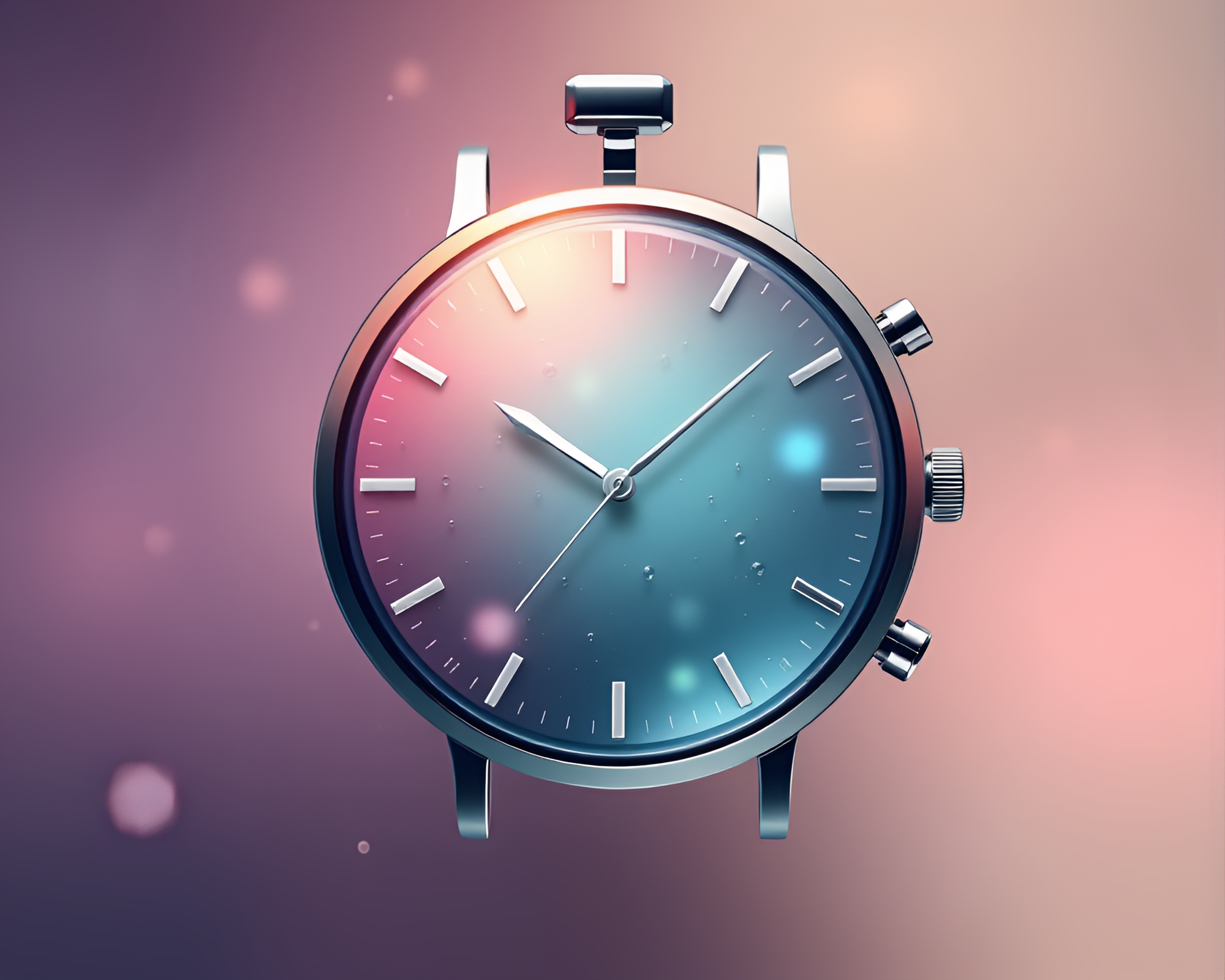 Ethereal Pocket Watch Floating in Gradient Mesh Particles – free AI stock image