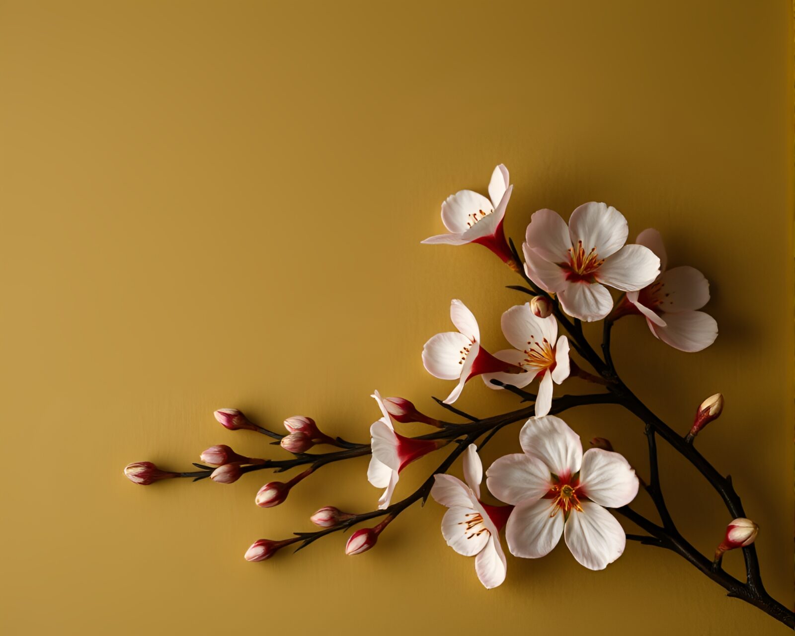 Abstract paper texture with olive drab tones and blossoms