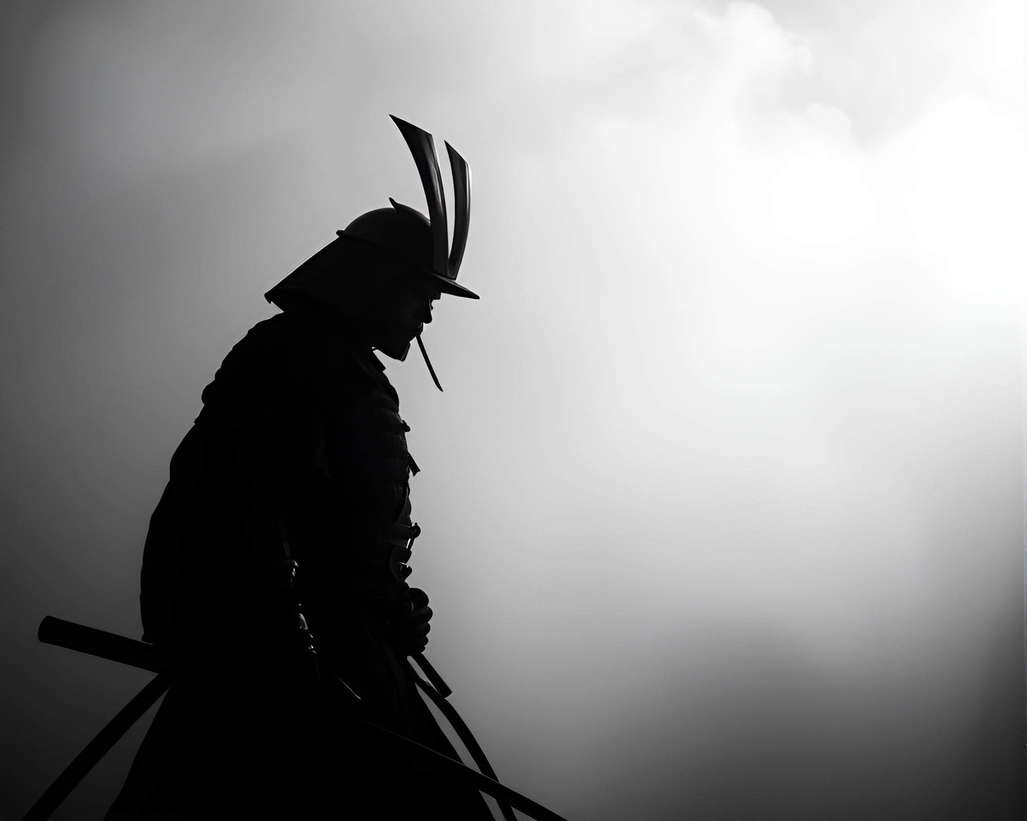 Misty Samurai Duel in Noir Aesthetic – free AI stock image