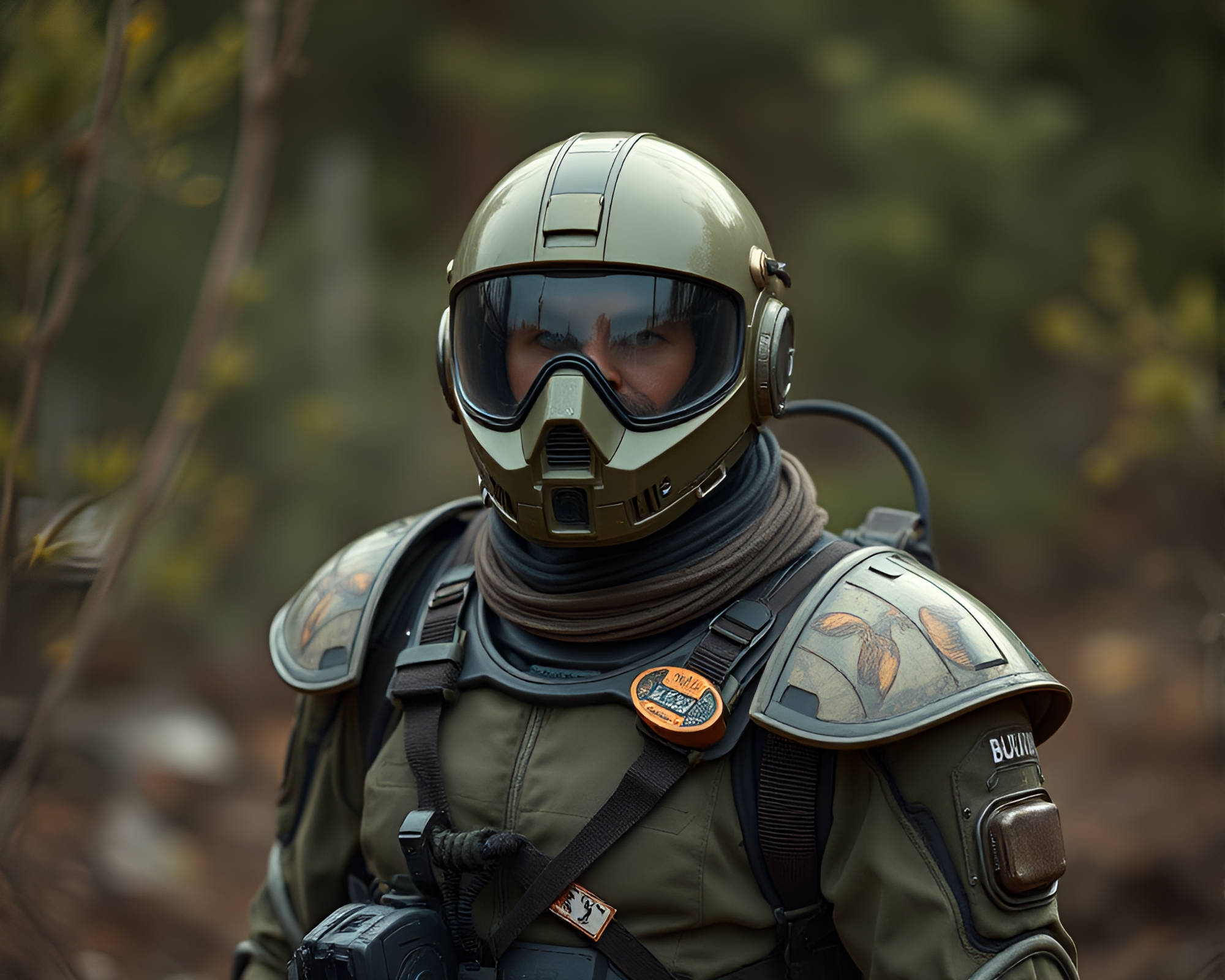 Mechanized Soldier in Retro-Futuristic Armor – free AI stock image