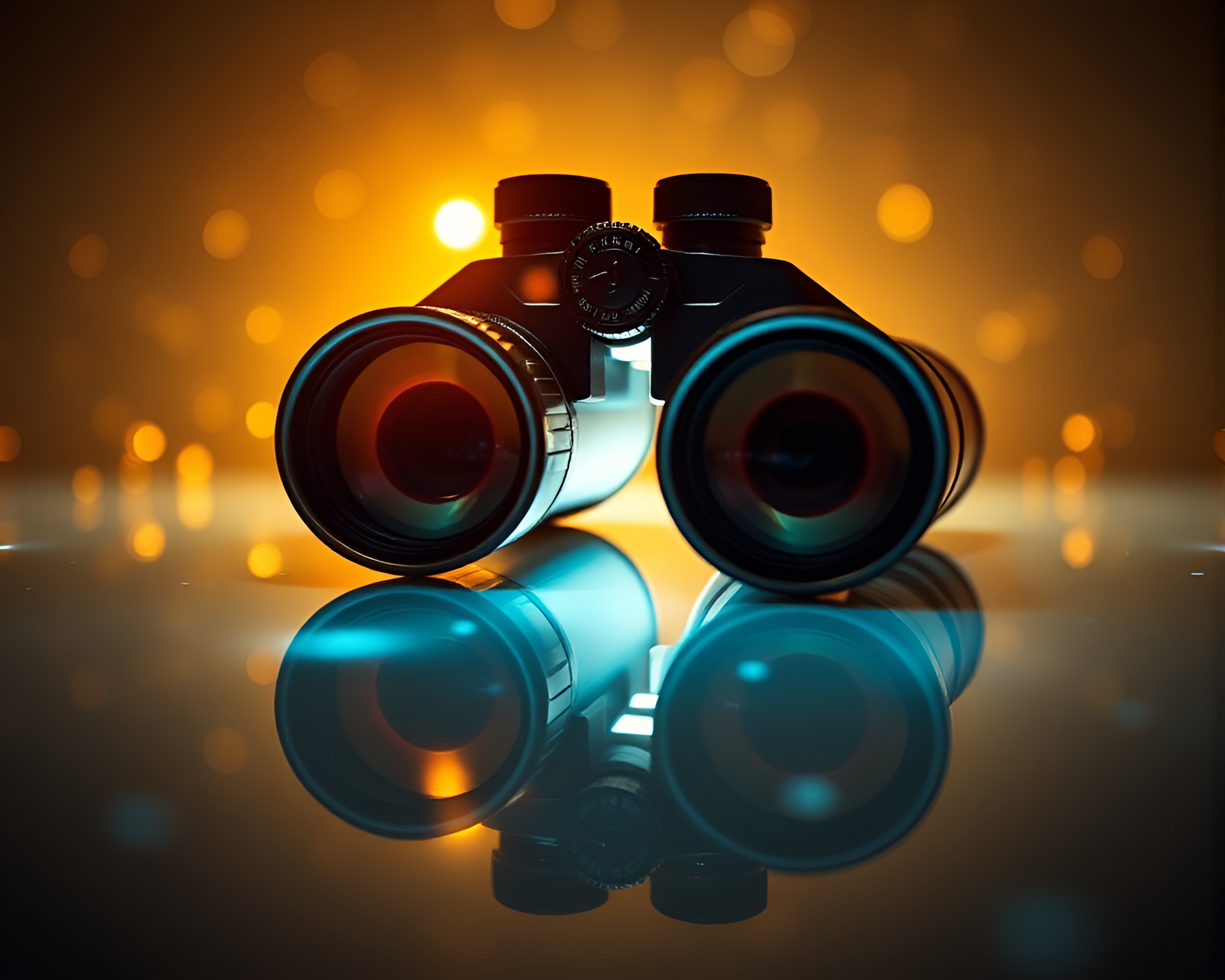 Surreal Binoculars Double Reflection Algorithmic Art – free AI stock image