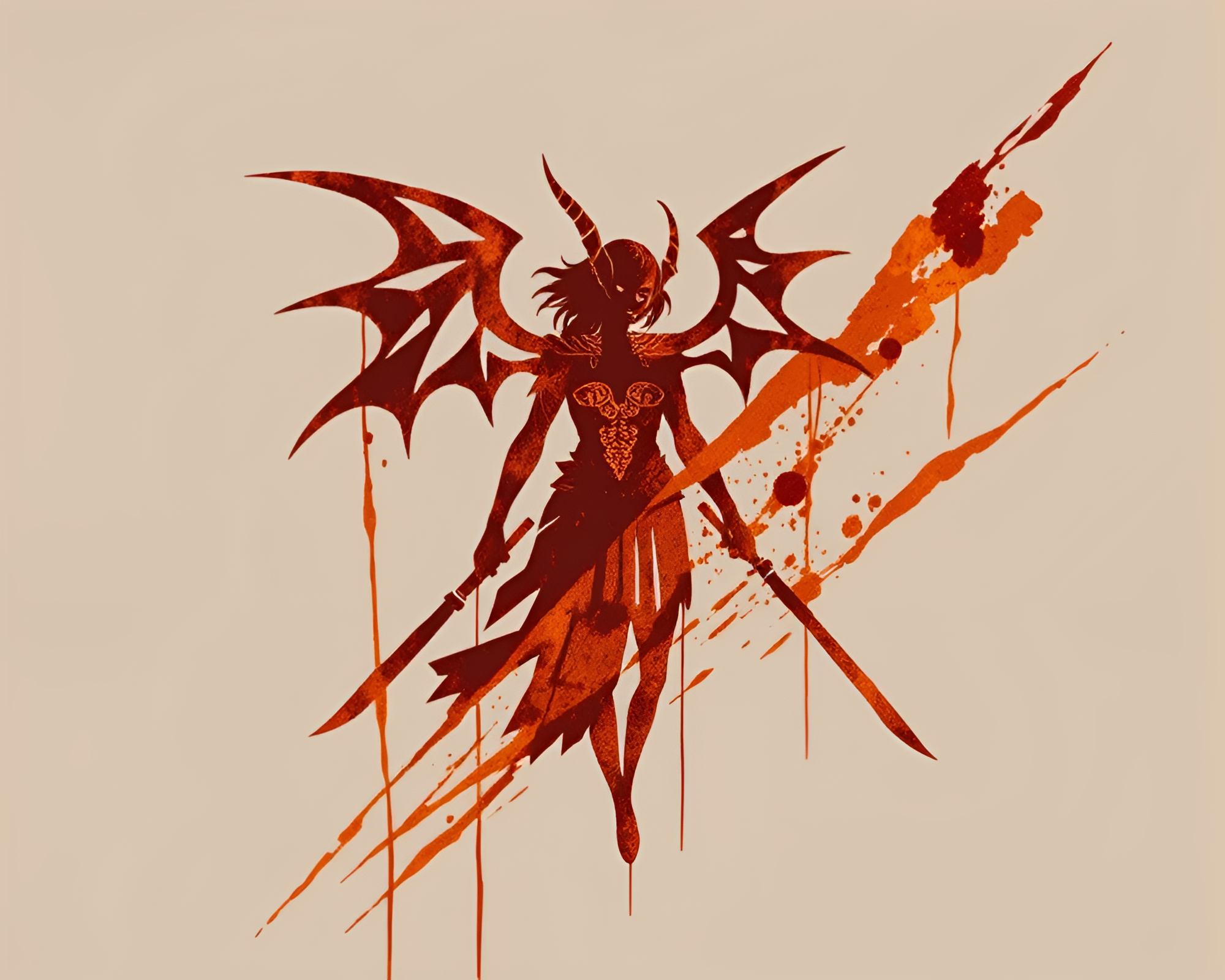Ethereal Elf in Necromantic Stencil Art Landscape – free AI stock image
