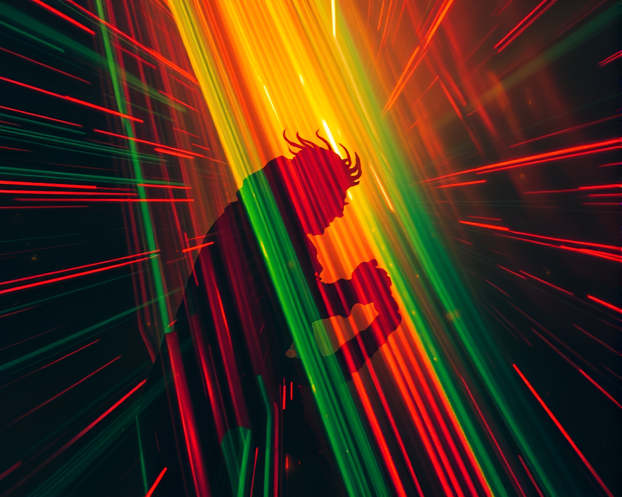 Vivid Centaur Encounter with Digital Scan Lines – free AI stock image
