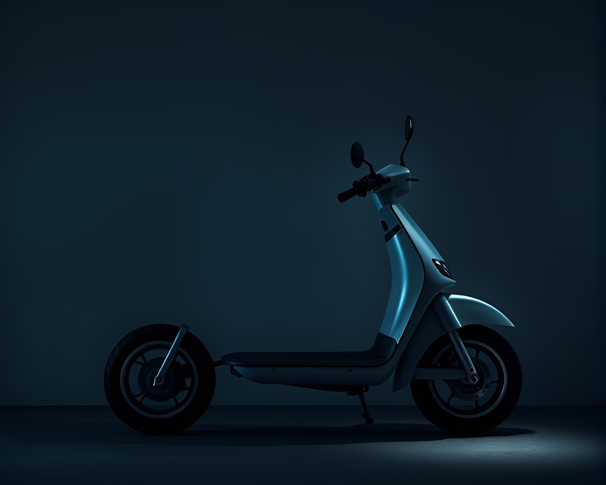 Minimalist Electric Scooter Silhouetted with Rim Lighting – free AI stock image