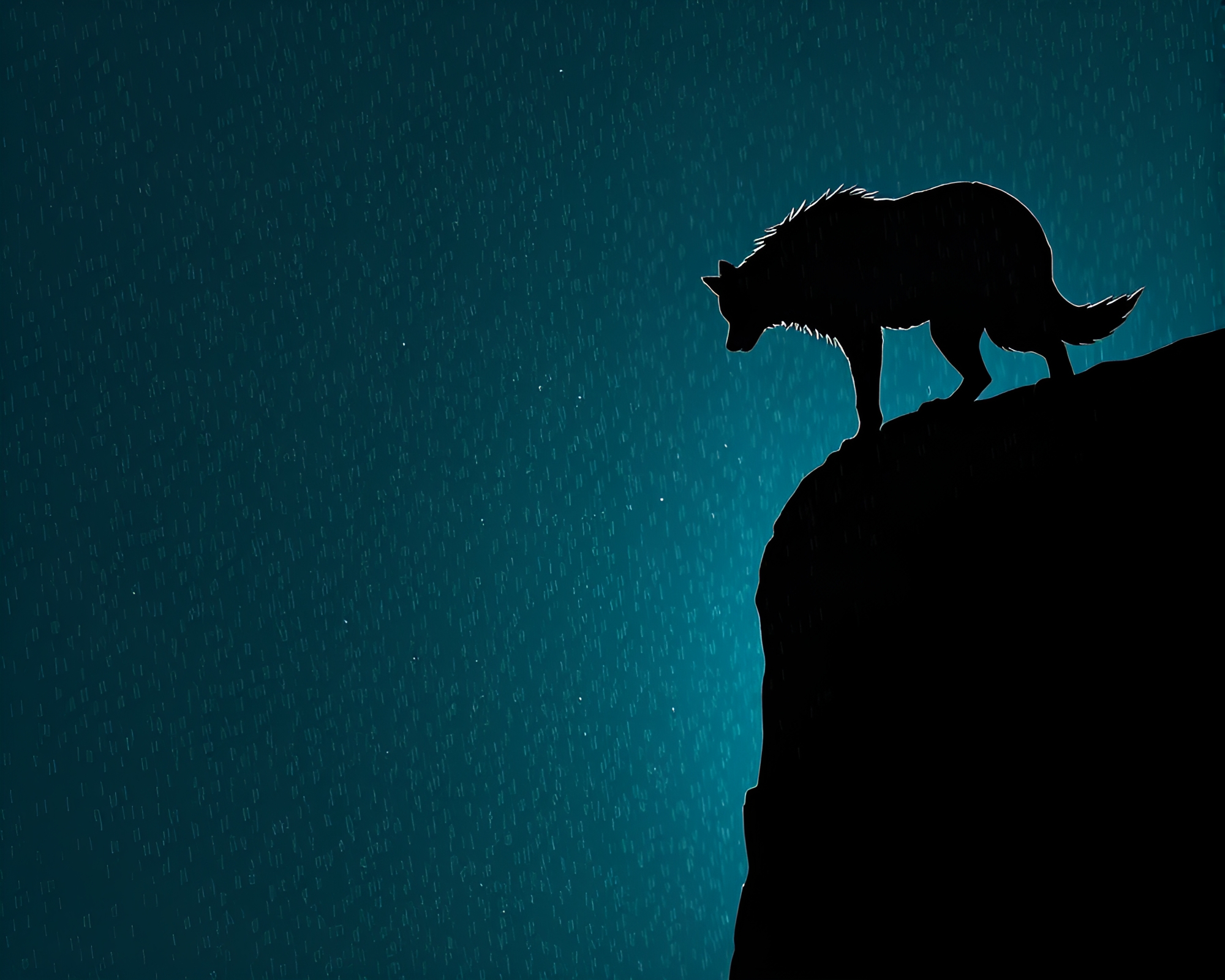 Moonlit Werewolf Reigns over Dew-Kissed Cliffside Shadows – free AI stock image