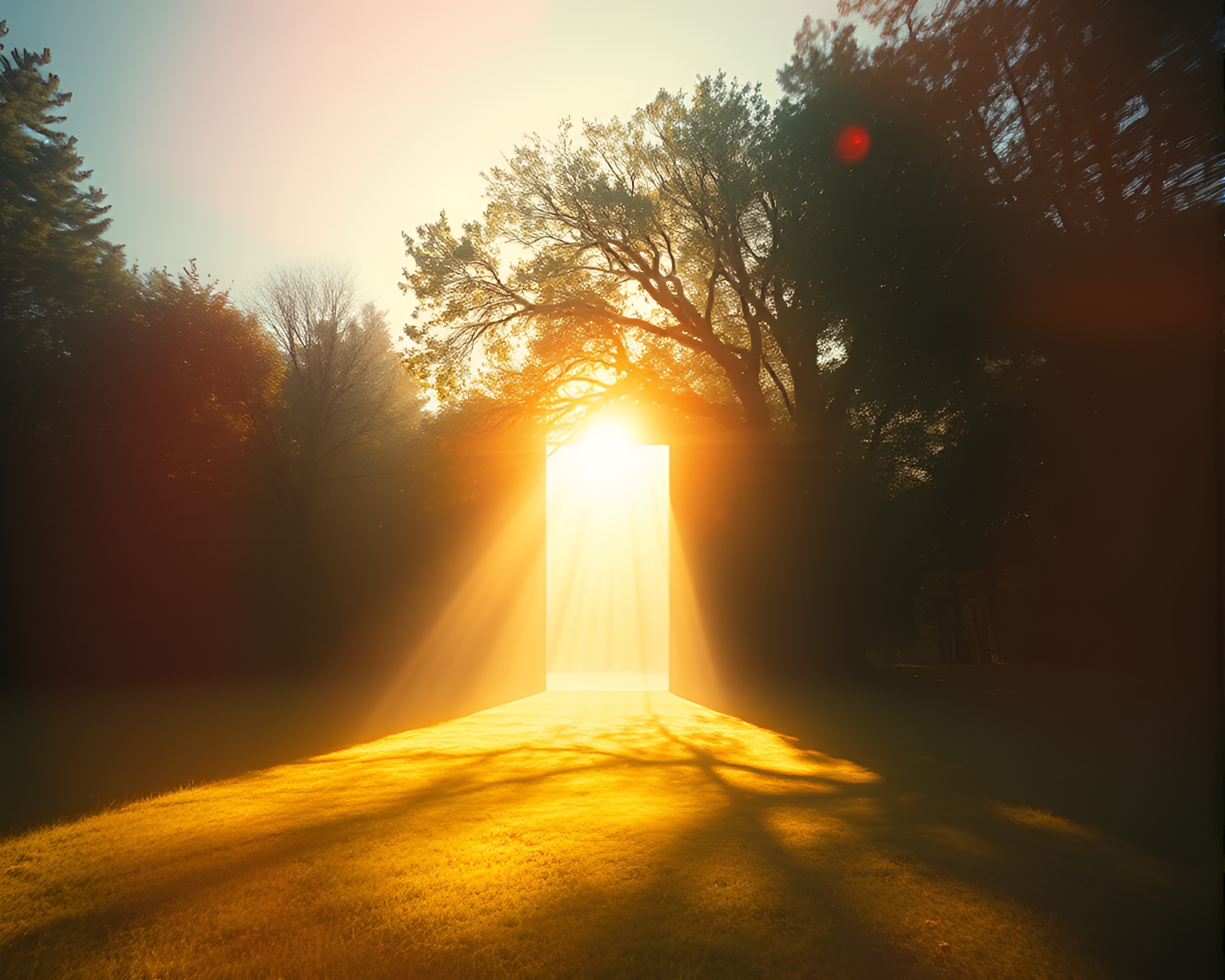 Multiverse Portal Bathed in Afternoon Light Leaks – free AI stock image