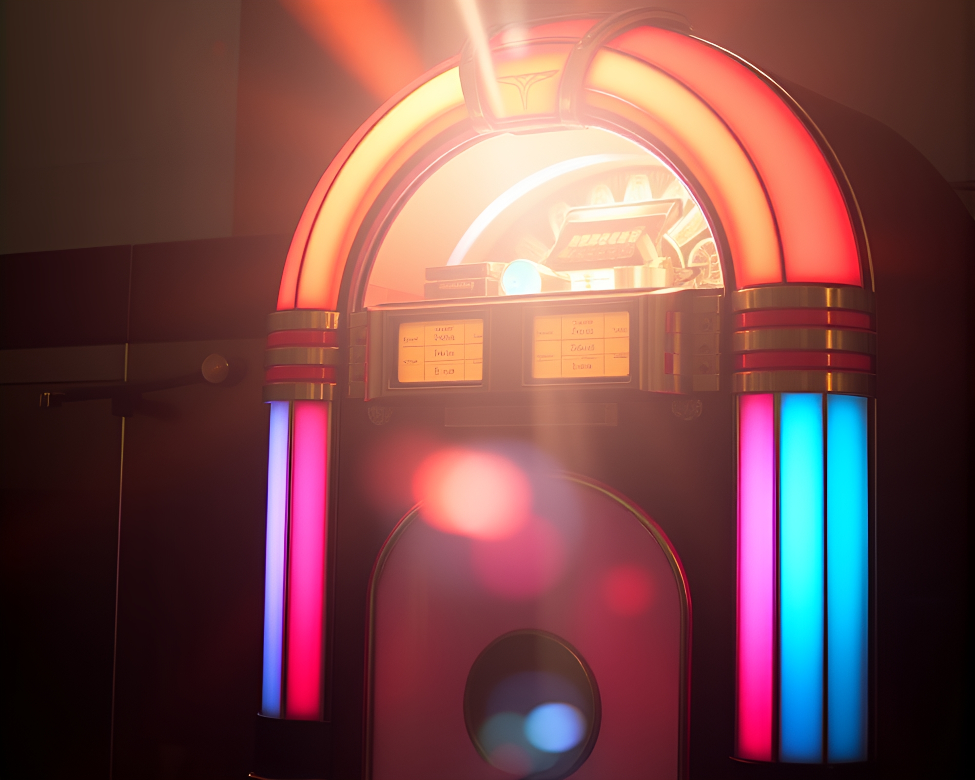 Retro Jukebox Backlit by Peachy Glow – free AI stock image