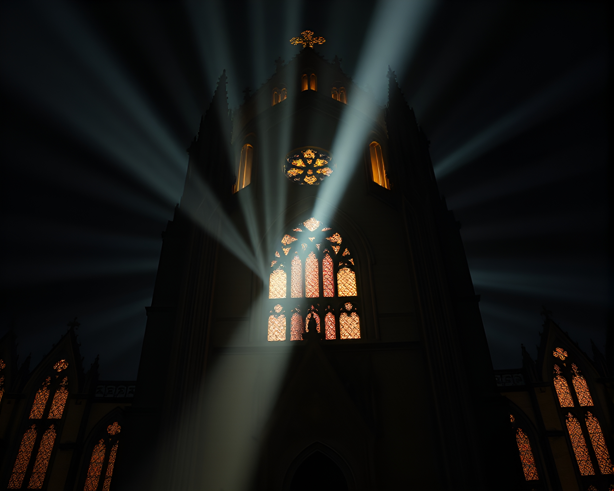 Crown of Light in Cathedral Flare – free AI stock image