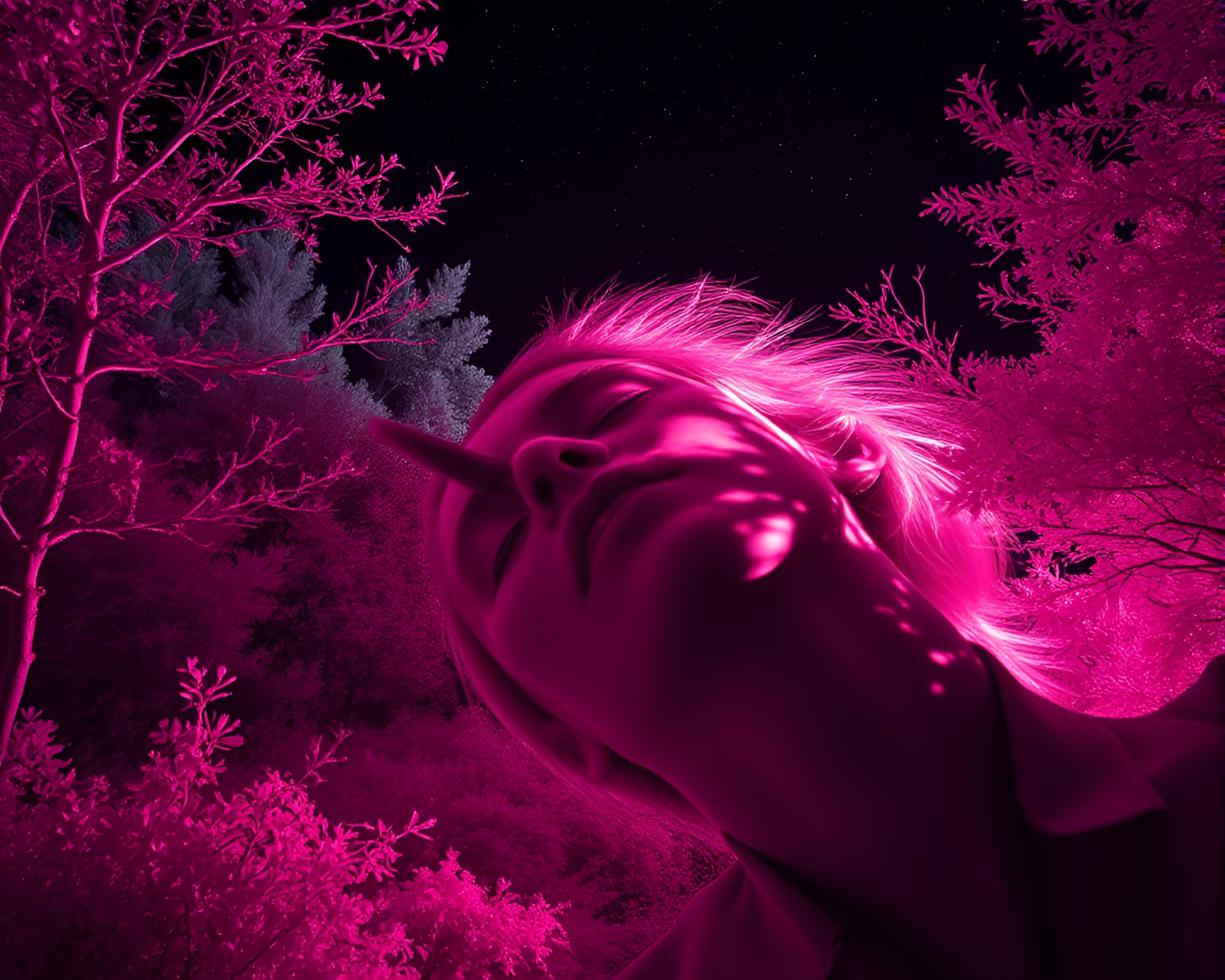 Vibrant Astral Projection in Infrared Dramatic Lighting – free AI stock image