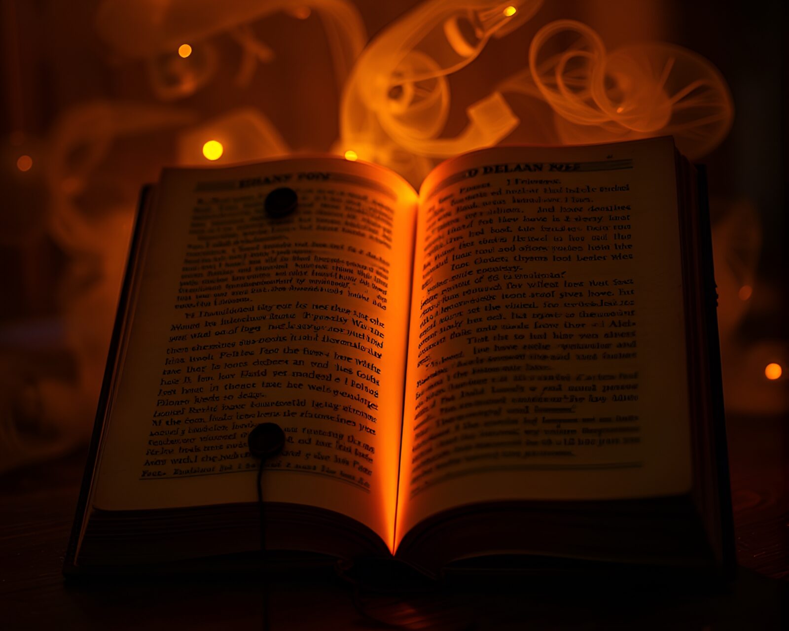 Sorcery aura glow with Edgar Allan Poe book theme