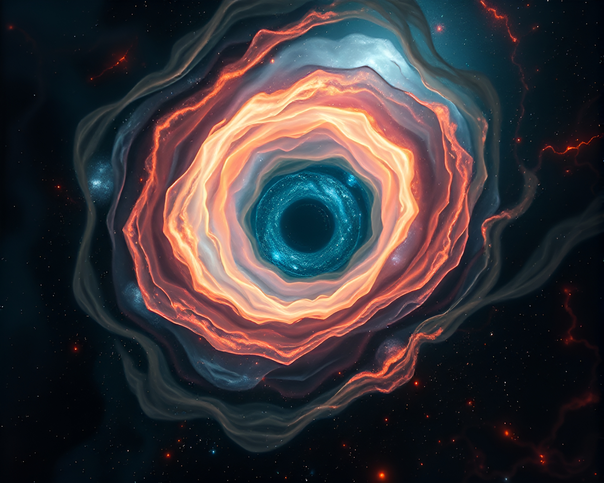Skeuomorphic Time Vortex Over Cosmic Nebula – free AI stock image