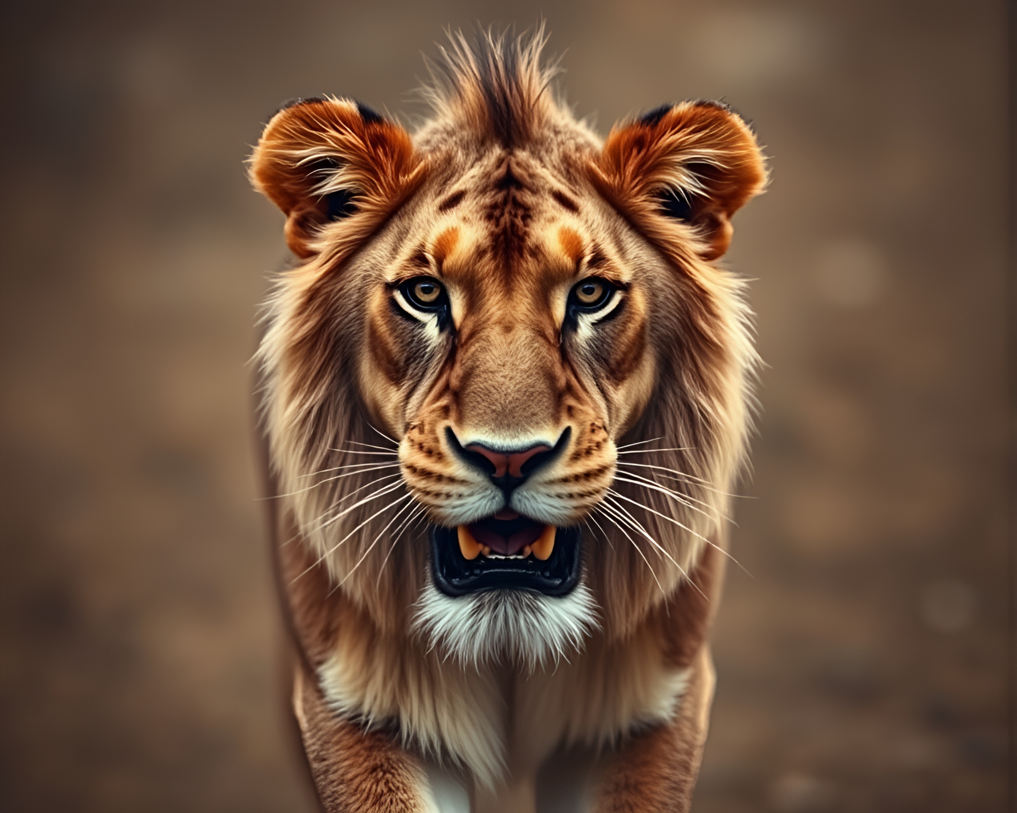 Majestic Lion in Motion Capture Still Frame – free AI stock image