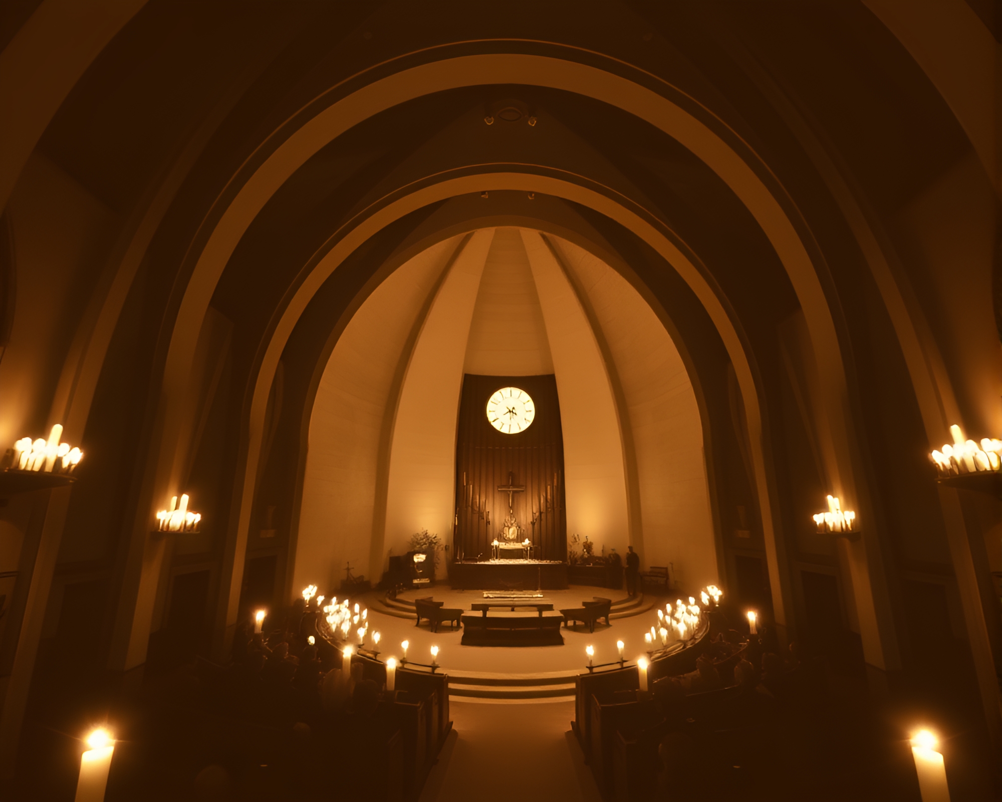 Concentric Circle Violin in Sepia Church Candlelight – free AI stock image