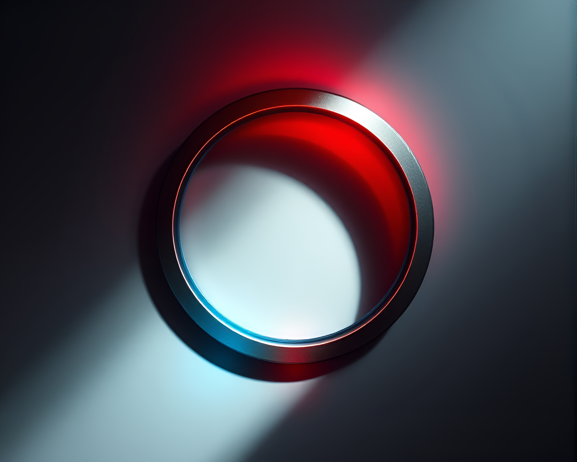 Glitchy Shield in Circular Light and Shadow Frame – free AI stock image