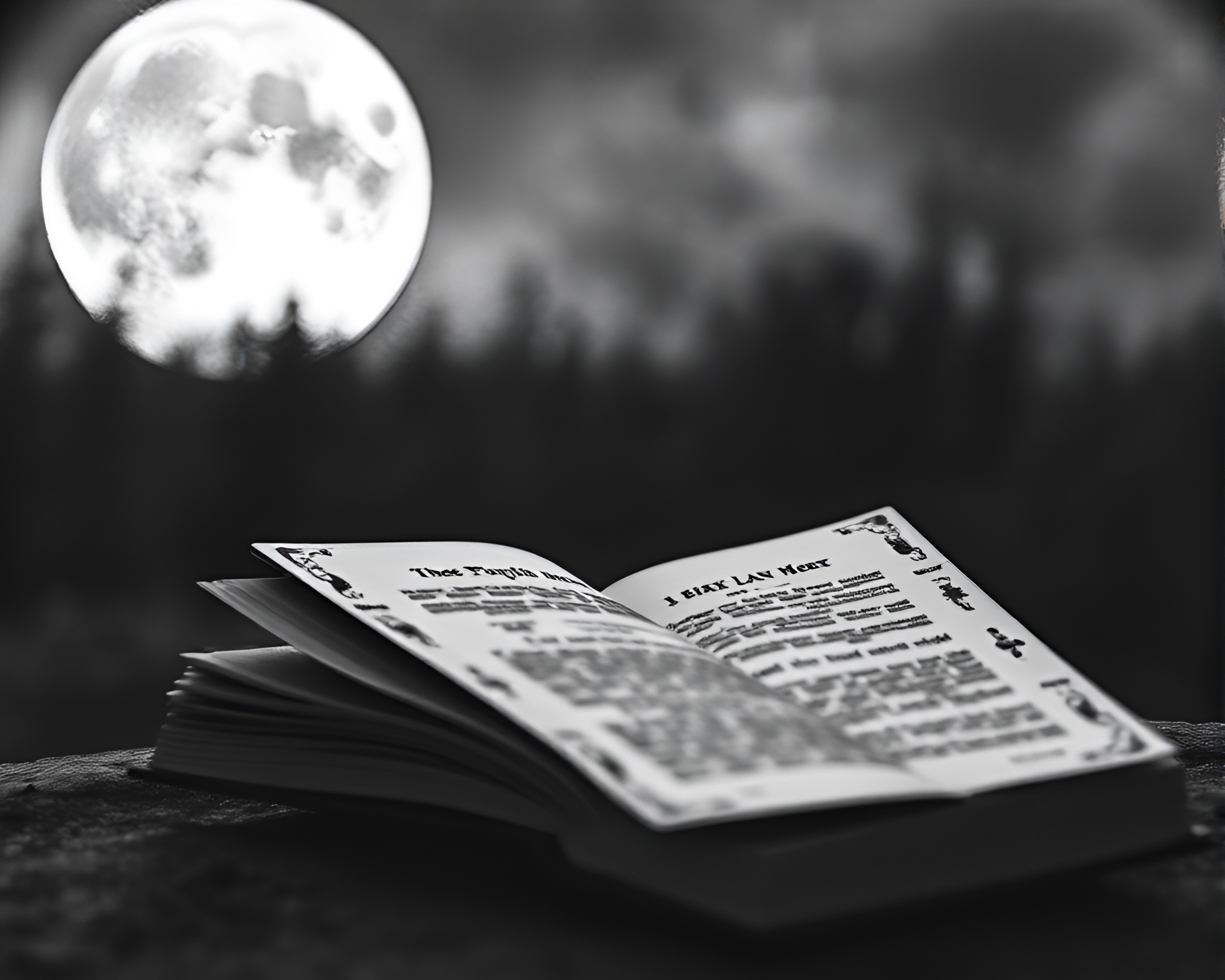 Enigmatic Night: Poe’s Books and Bokeh Mystique – free AI stock image