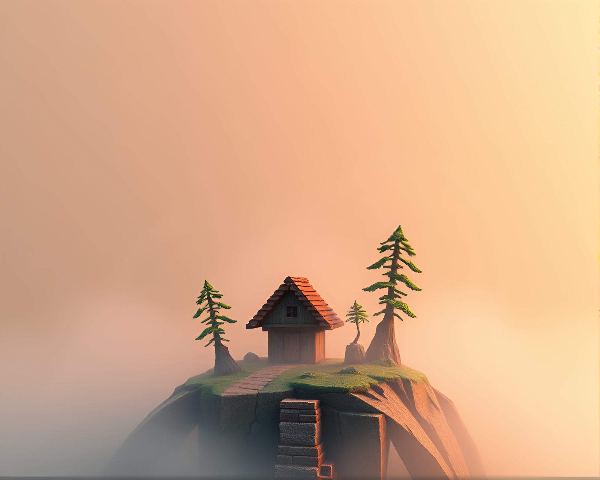 Dwarf at Dawn: Voxel Paper Textures Fantasy Art – free AI stock image