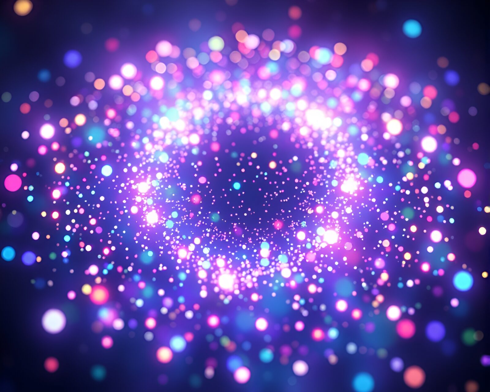 Glowing anime magic circle surrounded by holographic sparks