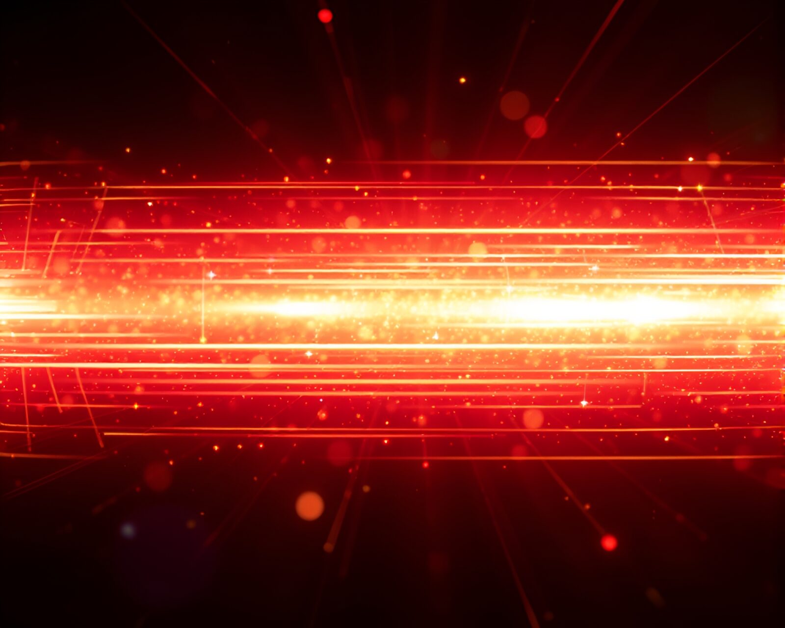 Abstract cityscape with vibrant neon lights and metallic sparkle
