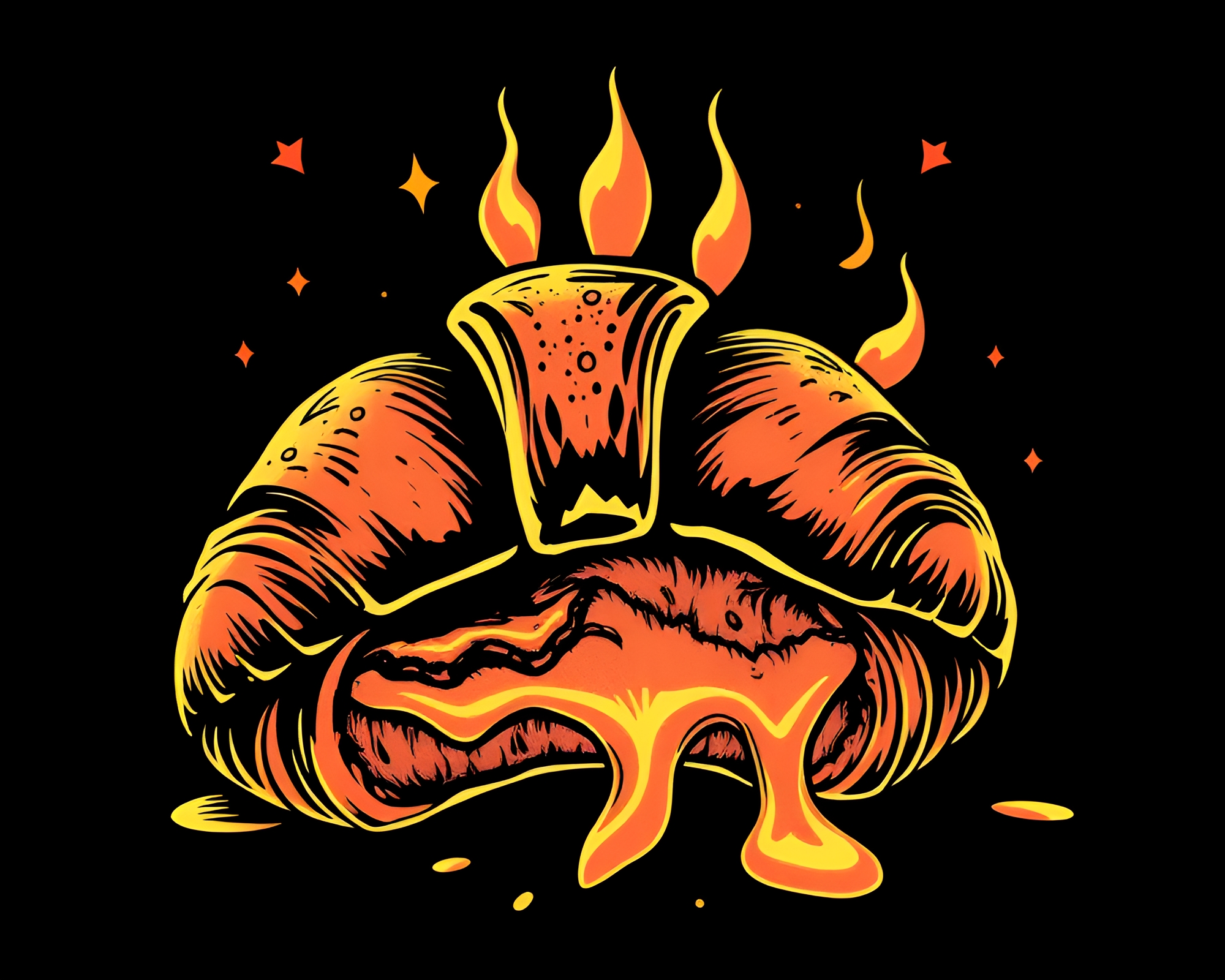 Whimsical Croissant Tattoo Art with Wide-Angle Flair – free AI stock image