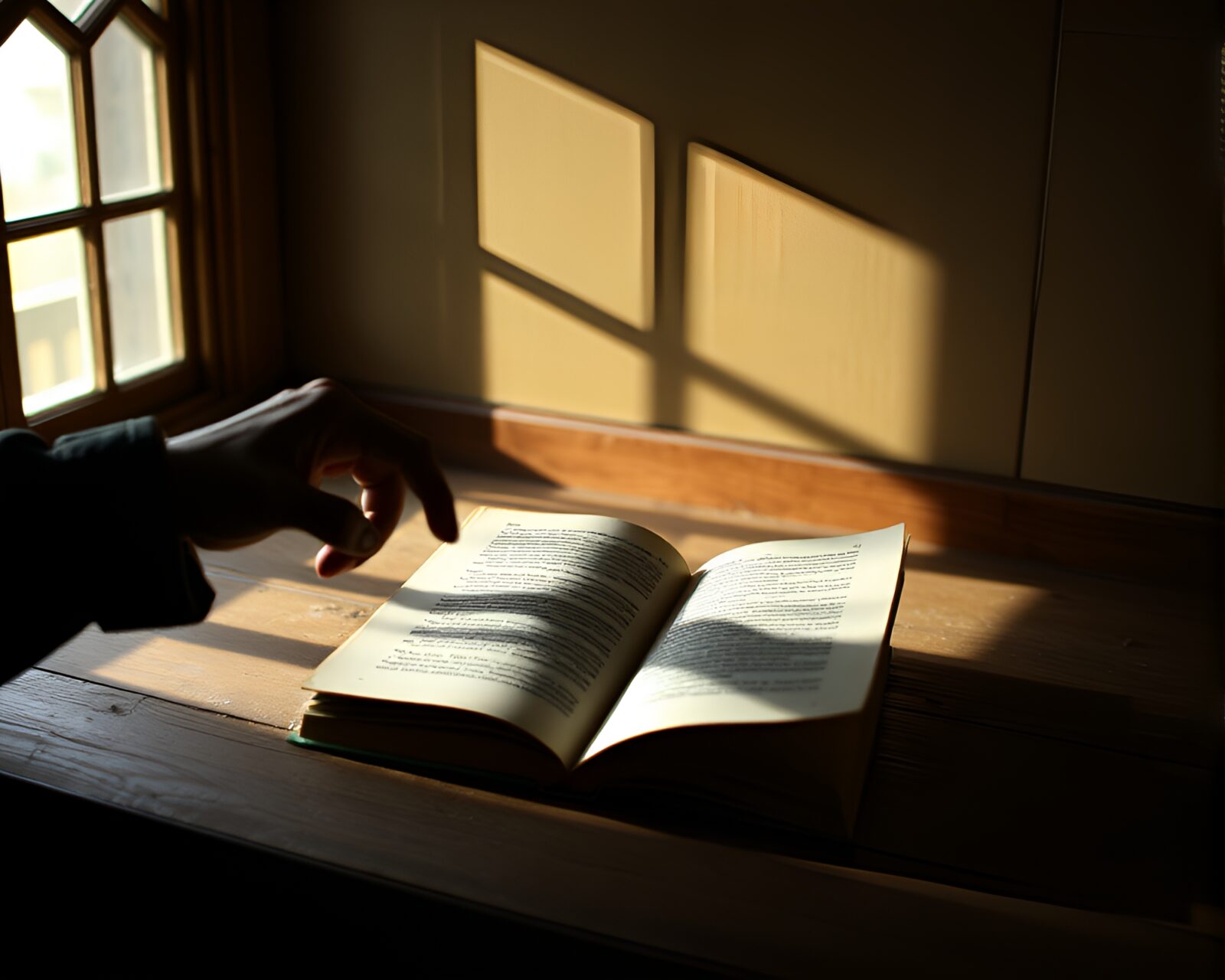 Gothic attic scene with motion-captured figures and natural light