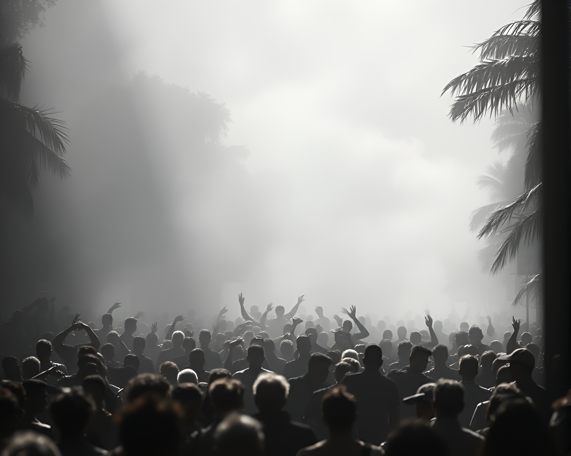 Gorilla-themed Ivory White Crowd Silhouette High Dynamic Range – free AI stock image