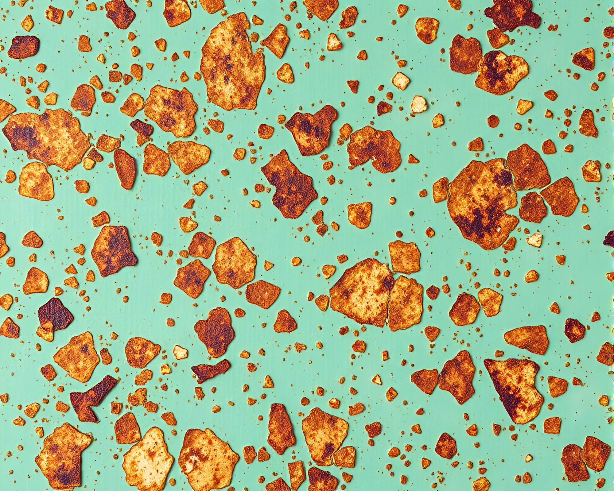Rust Nymph Embraced by Mint Green Gouache Flakes – free AI stock image