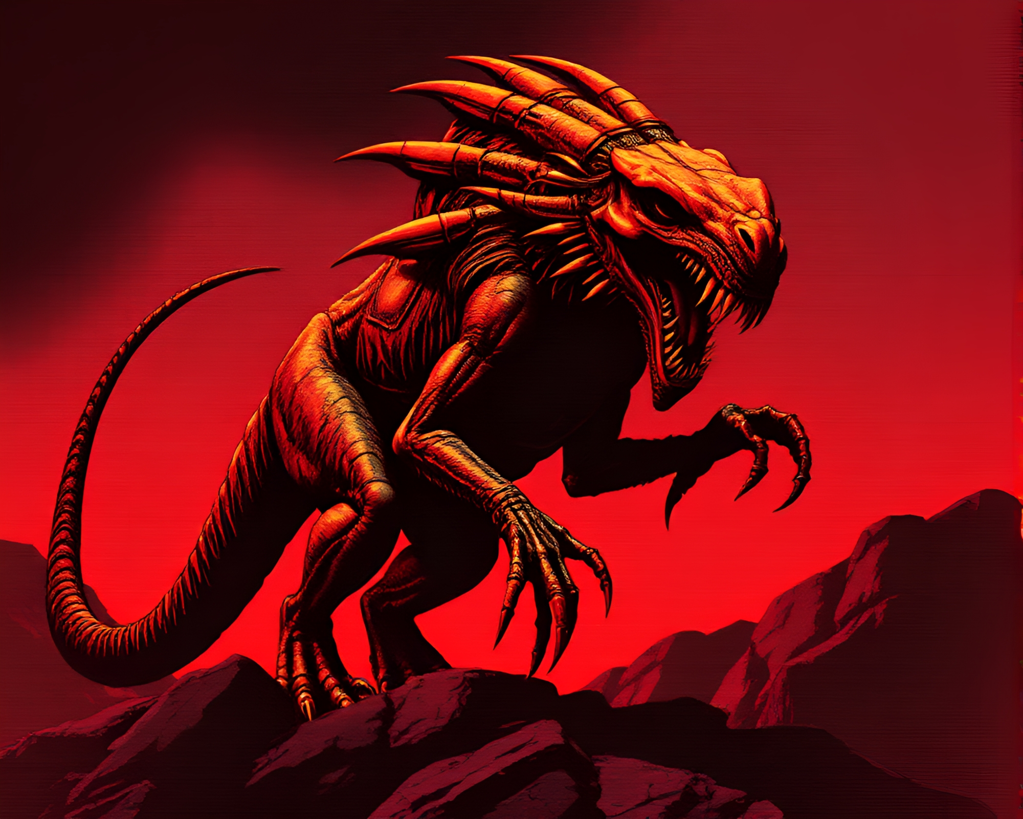 Cerberus Trio in 80s VHS Style – free AI stock image