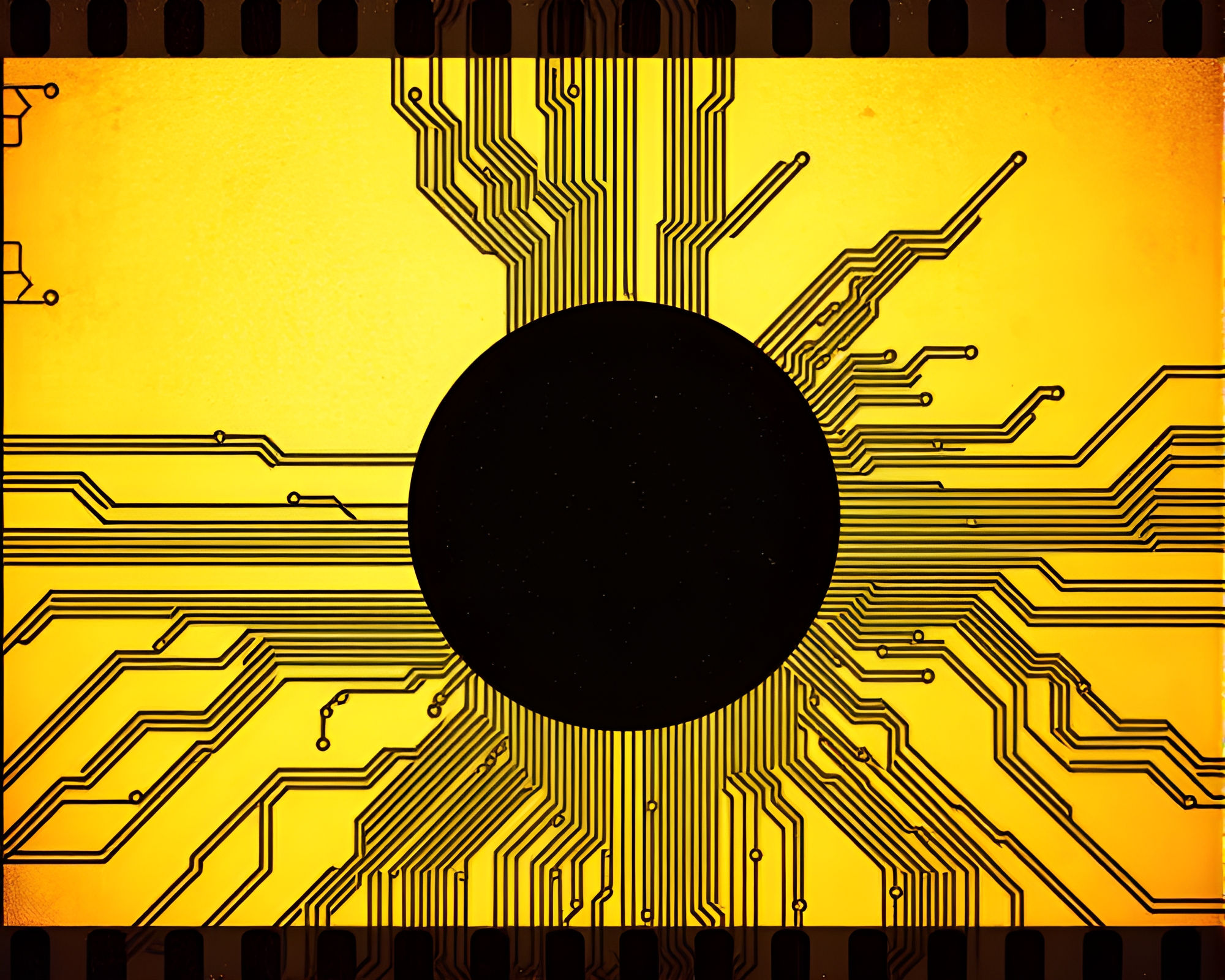 Vintage Telescope Circuit with Eclipse Shadow Film Strip Border – free AI stock image