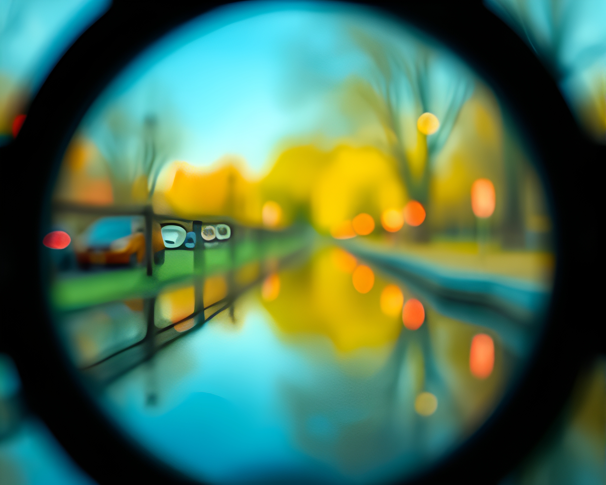 Split Focus Glass Bridge in Thermal Pastels – free AI stock image