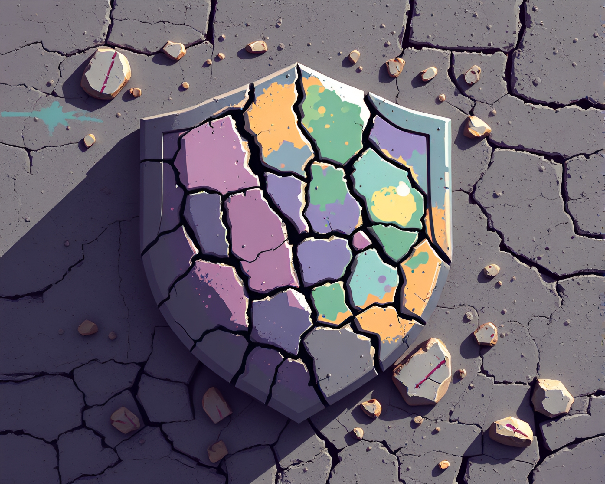 Shielded Earth in Pastel Graffiti: Pixel Art Fantasy – free AI stock image