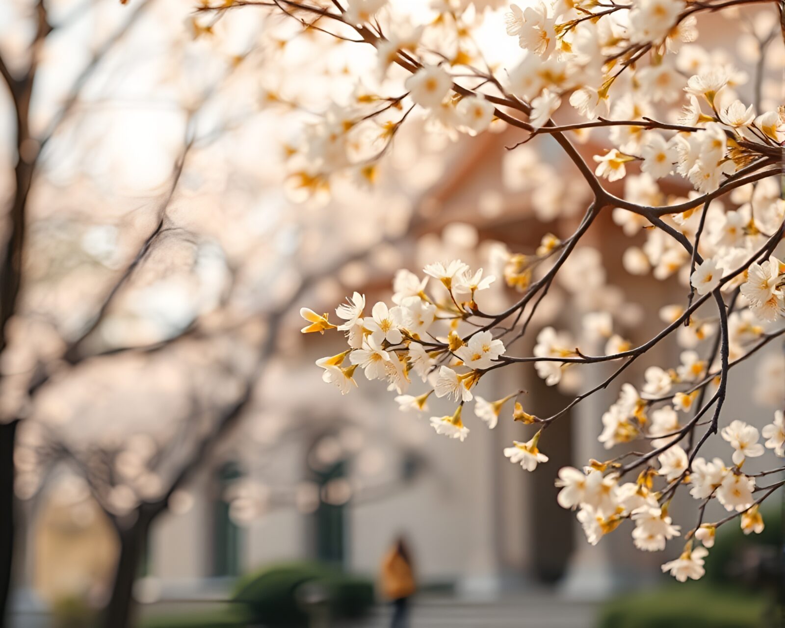 Architectural rendering of spring blossom tree in lemon yellow hues