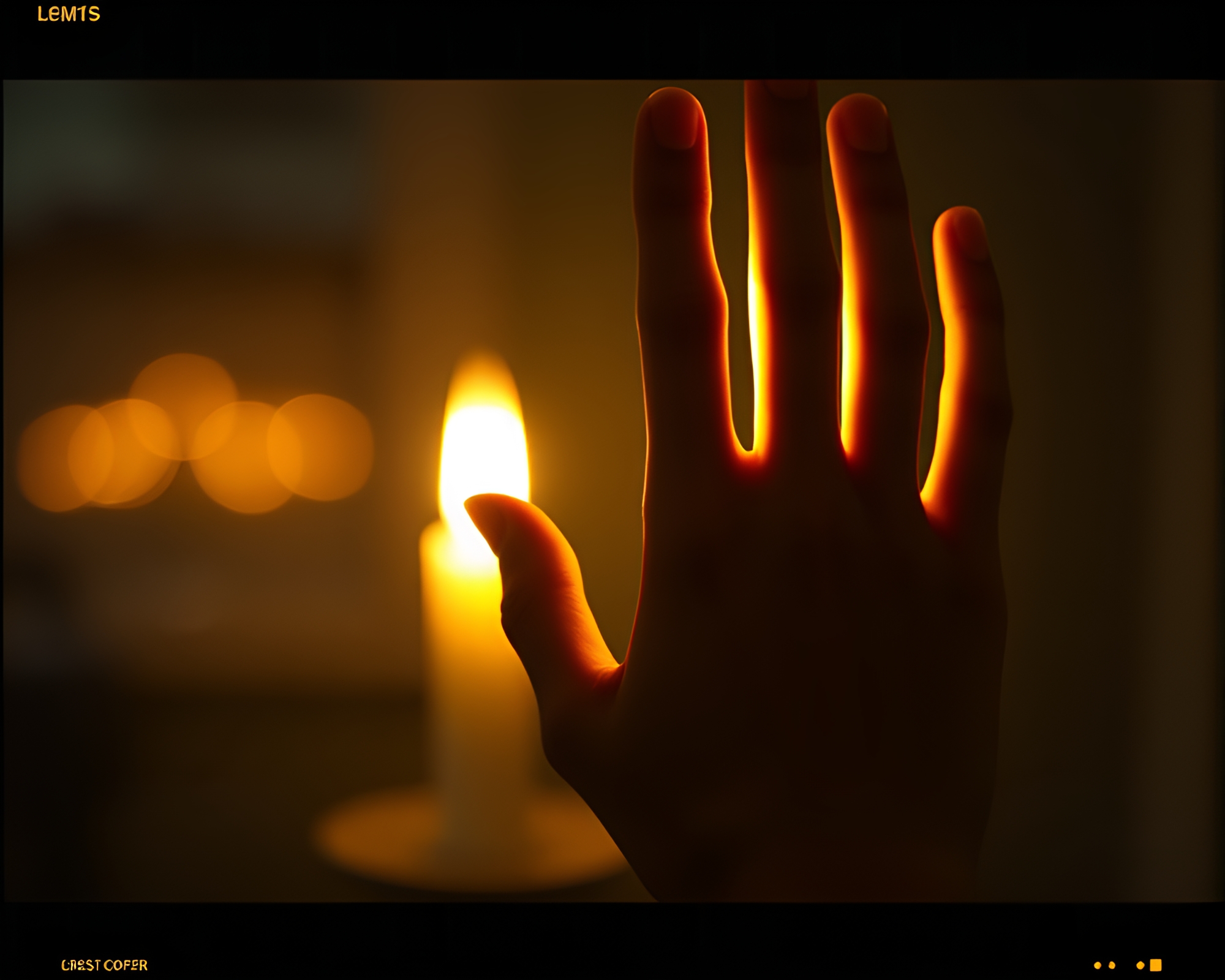 Cybernetic Hand in Lens-Distorted Candlelit Ambiance – free AI stock image