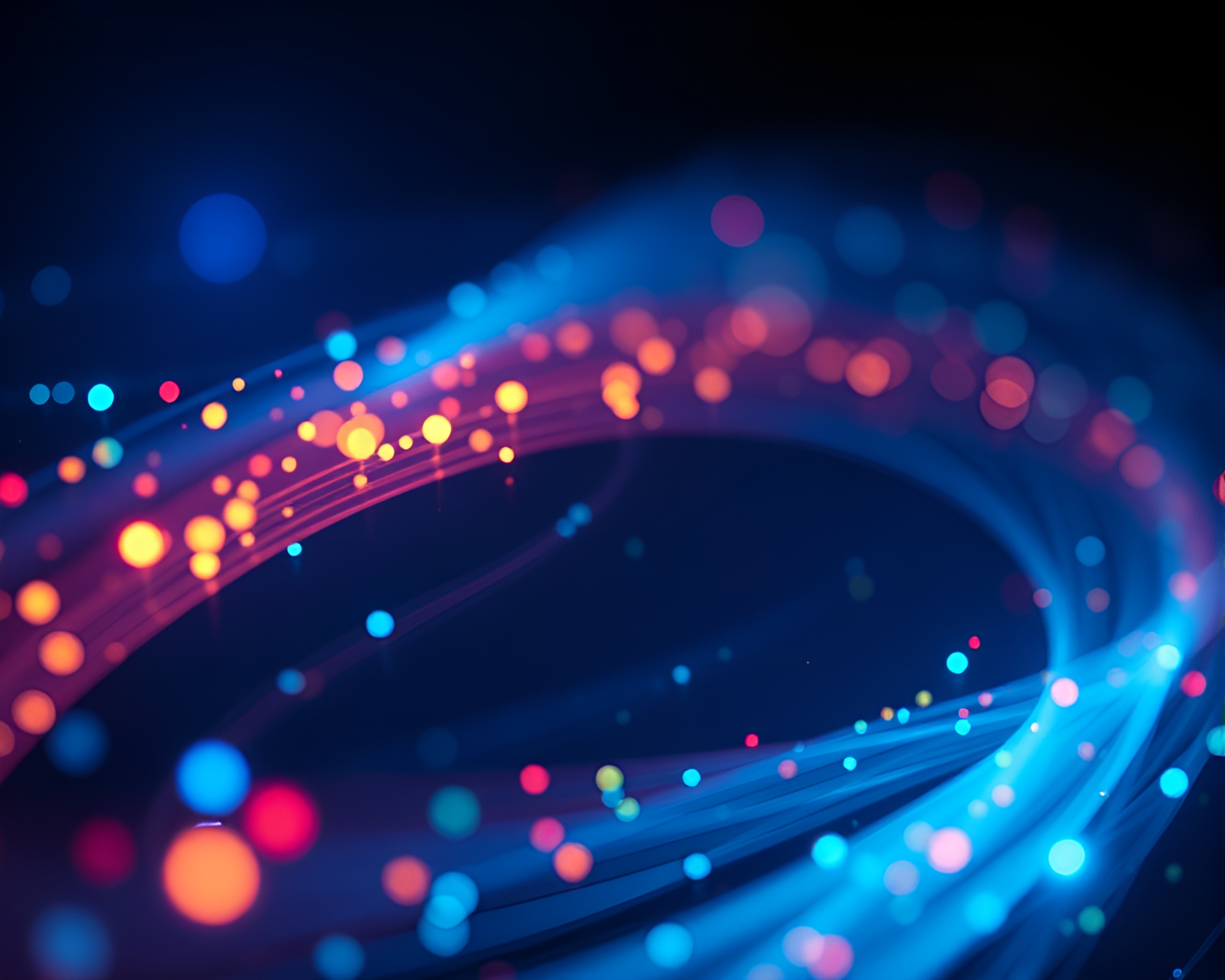 Binary Code Fiber Optics: Light Contrast – free AI stock image