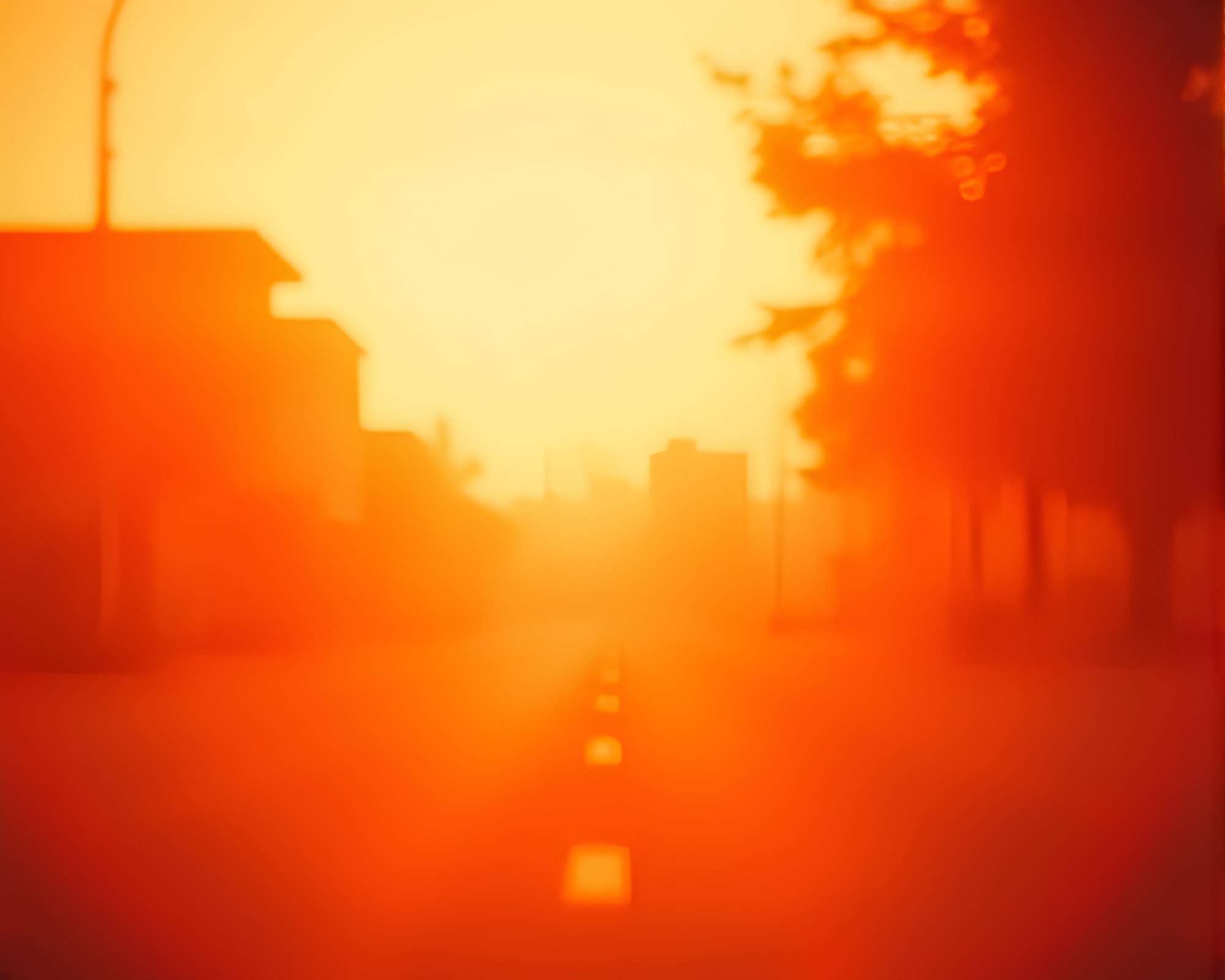 Neon Synthwave Cityscape with Split Focus Diopter – free AI stock image