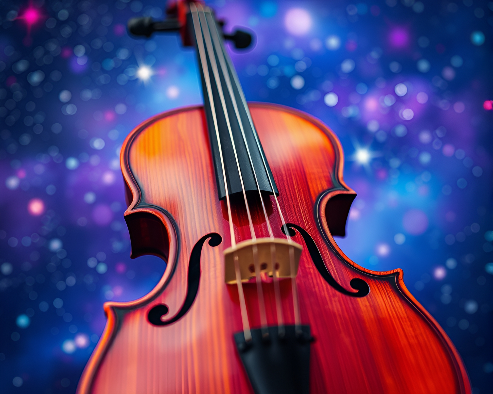 Striped Pattern Violin in Galaxy Colors – free AI stock image